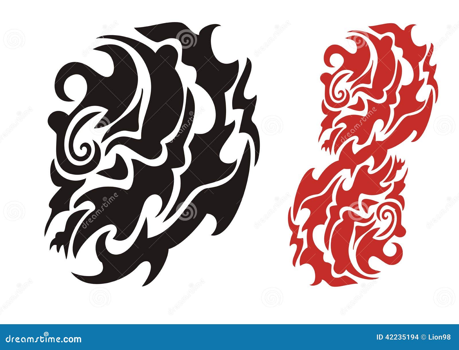 Flaming Tribal Monster Head Stock Vector - Illustration of awful, force ...