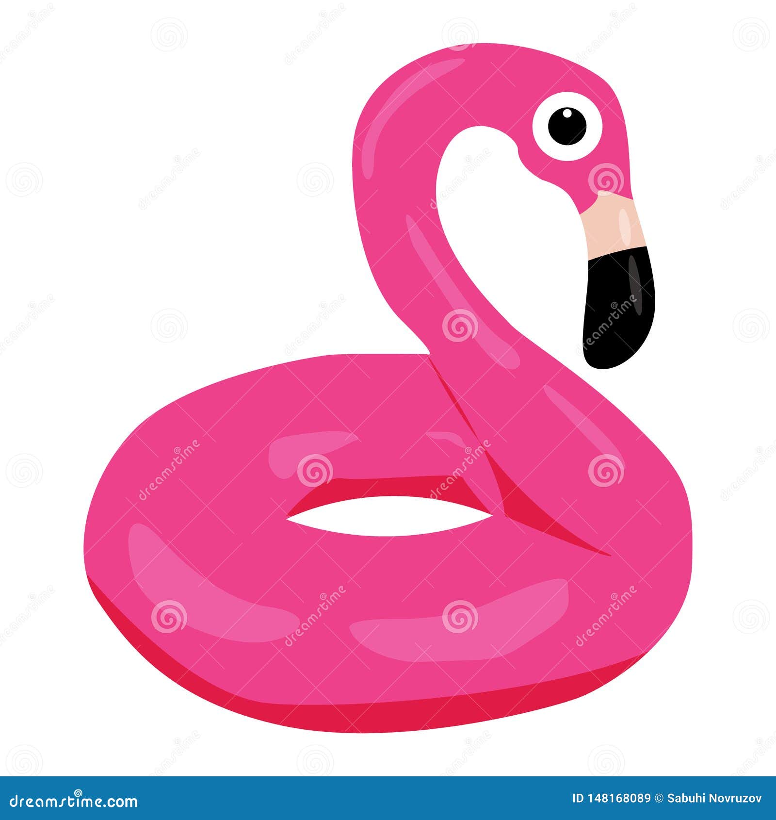 Flamingo Inflatable Vector Icon on a White Background. Pool Flamingo ...