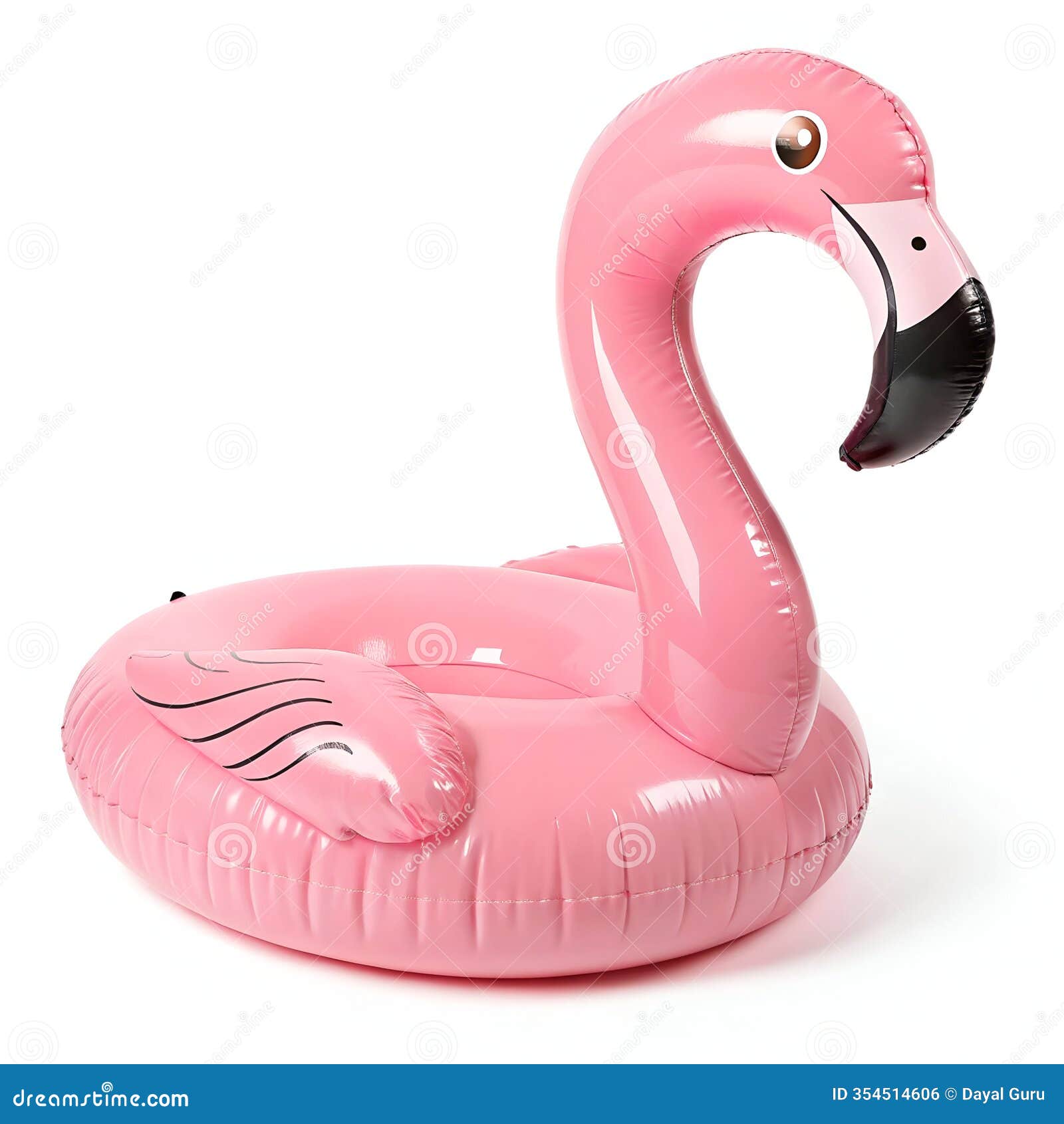 flamingo pink inflatable 3d render  on white background
