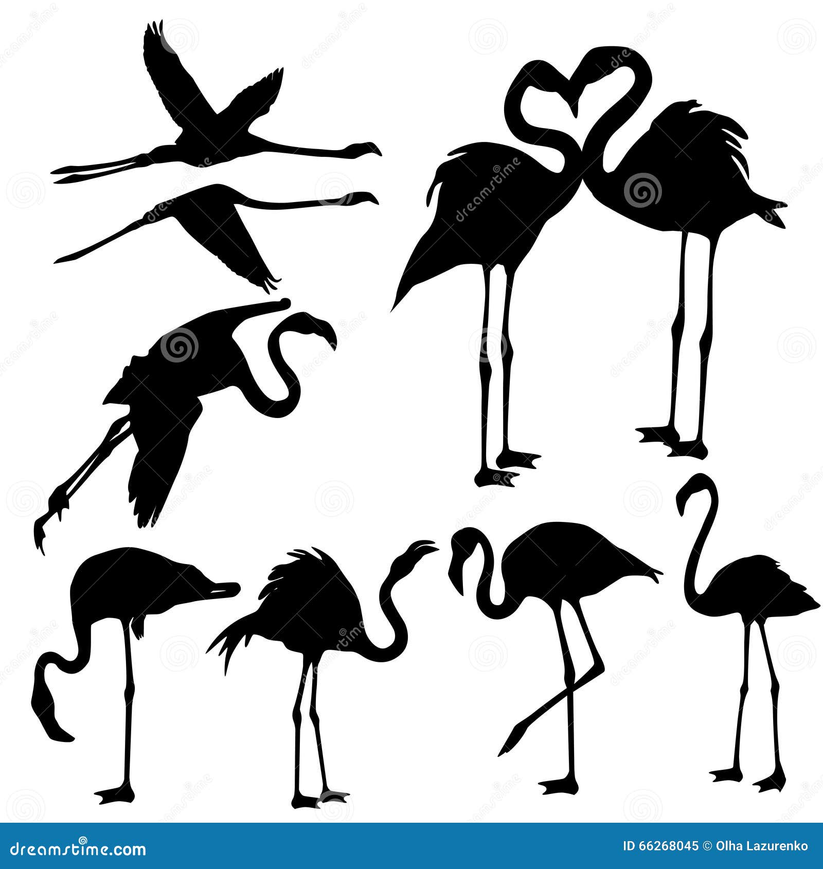 Flamingo Silhouettes - Illustration Stock Illustration - Illustration ...