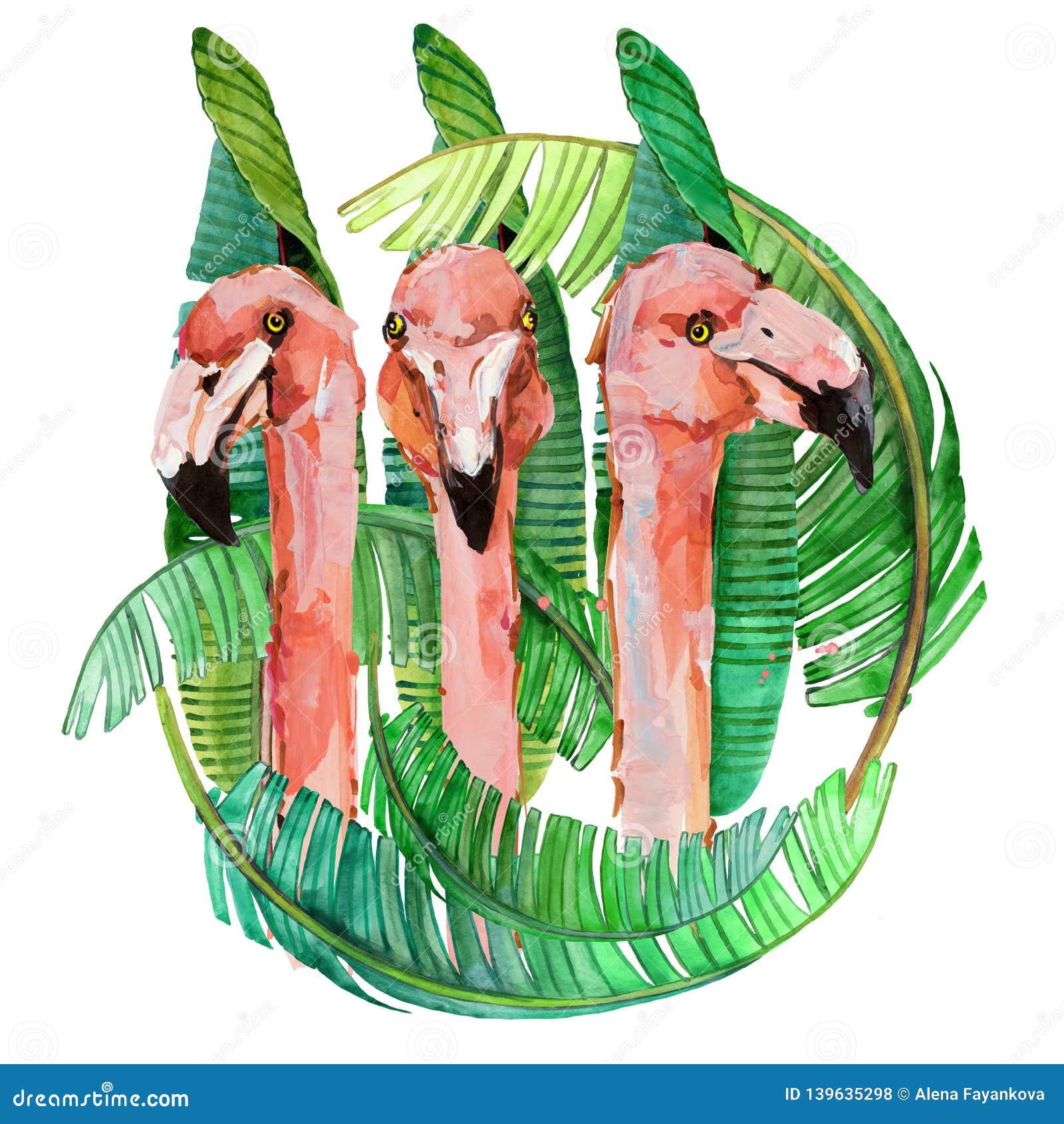 Flamingovogelaquarell-Handgezogene Illustration
