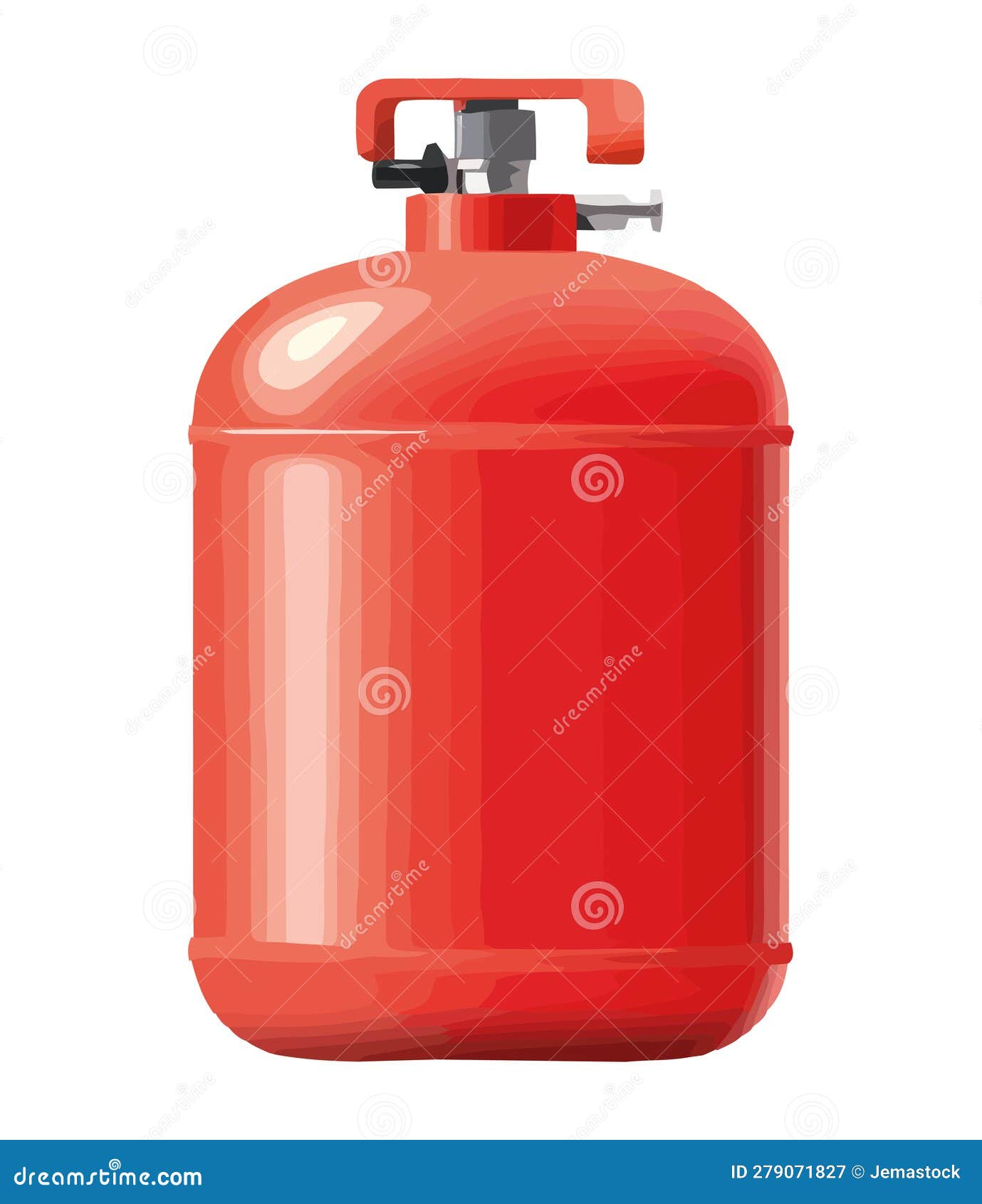 Flammable Gas Canister, Handle with Safety Stock Vector Illustration