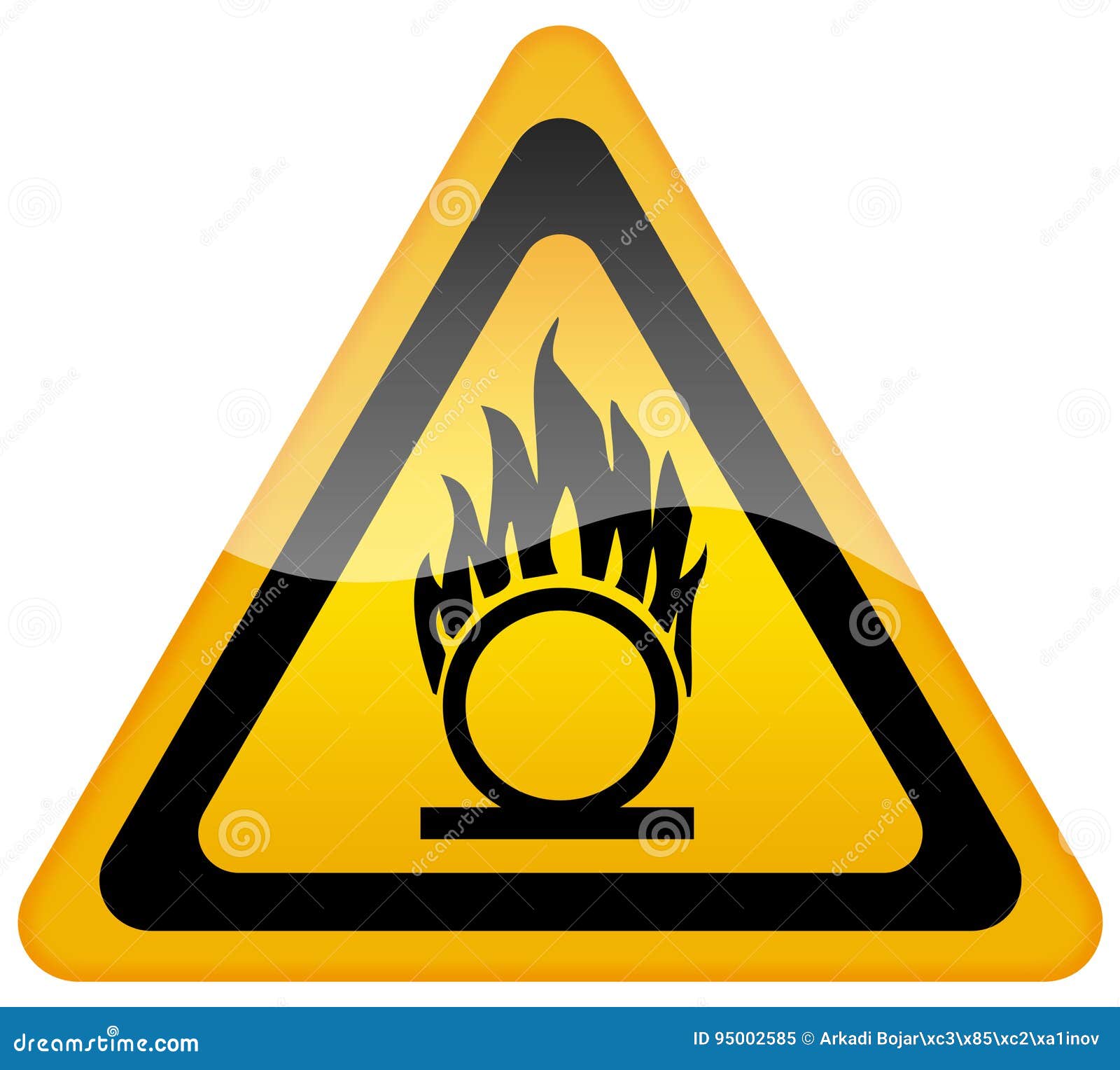 Flammable Gas Oxygen Warning Sign Stock Illustration Illustration of