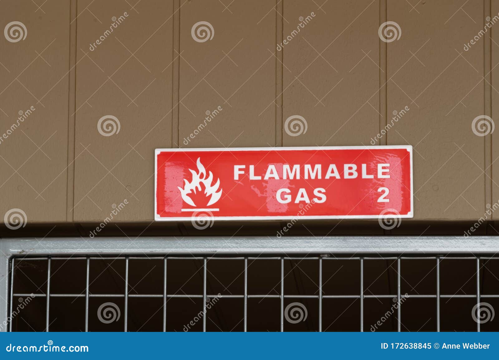 Flammable Gas Warning Sign on a Wall Stock Image Image of injury