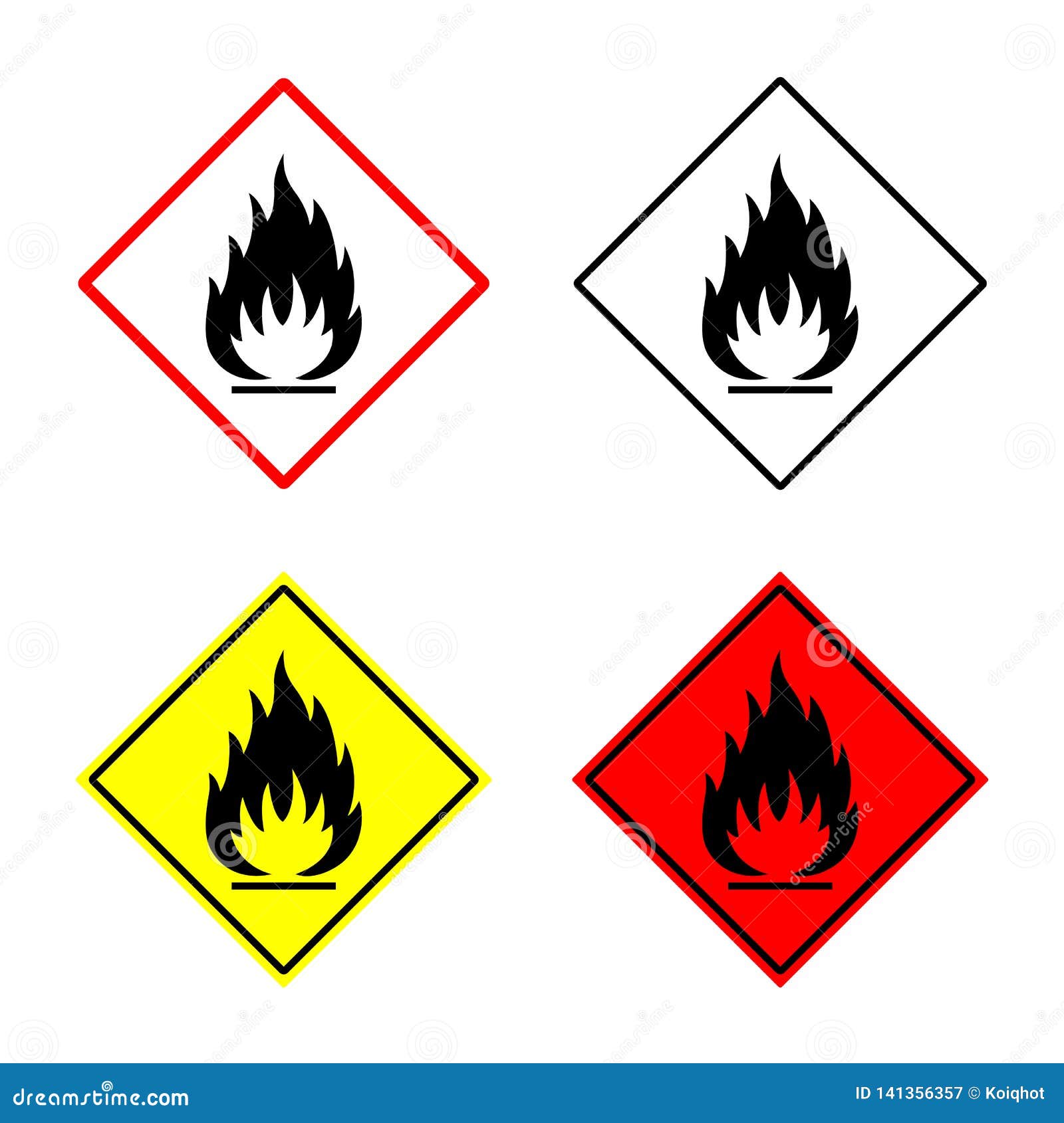 flammable sign, fire icon, hazard 