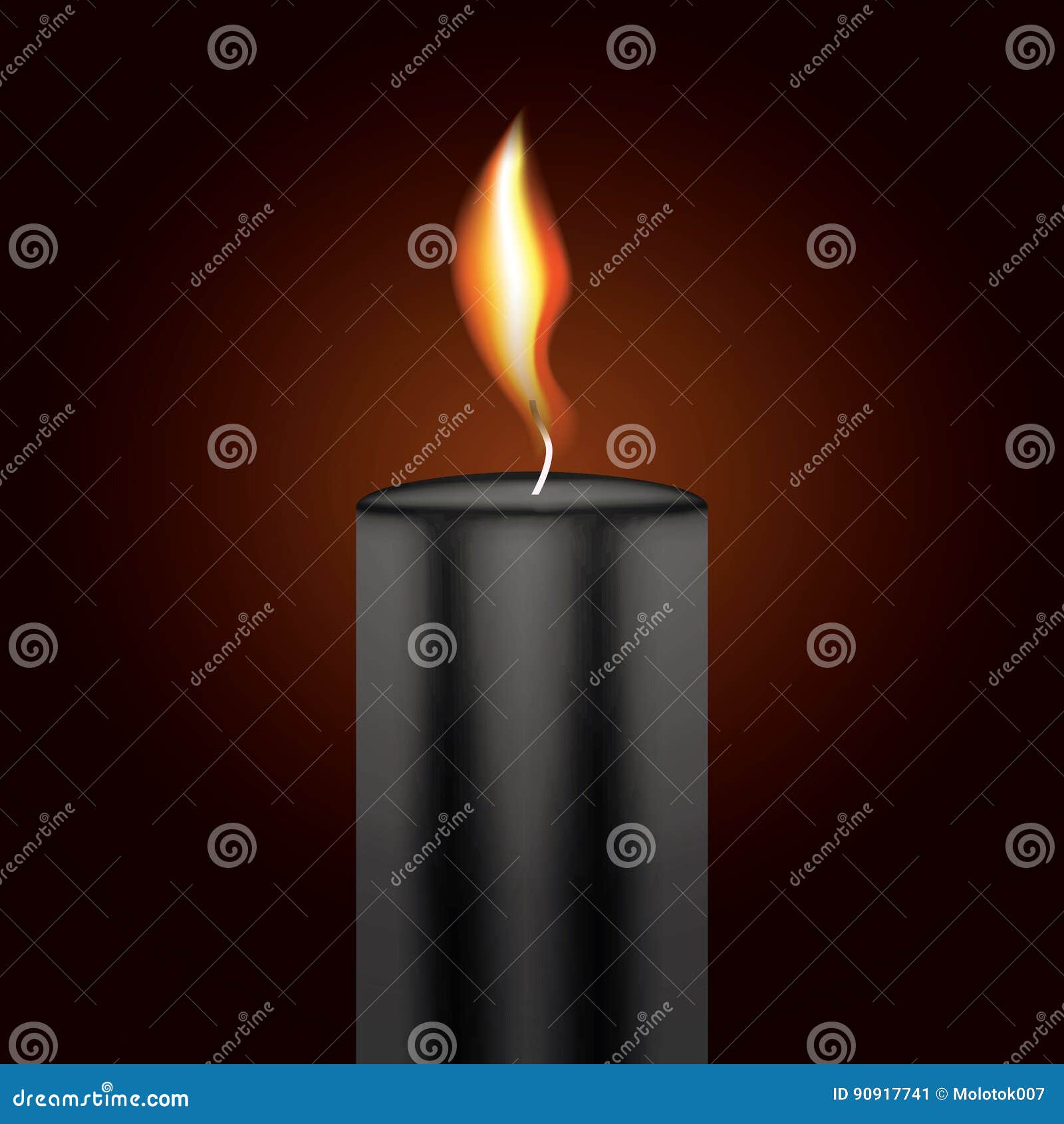 Flamme de bougie noire illustration de vecteur. Illustration du parfumé