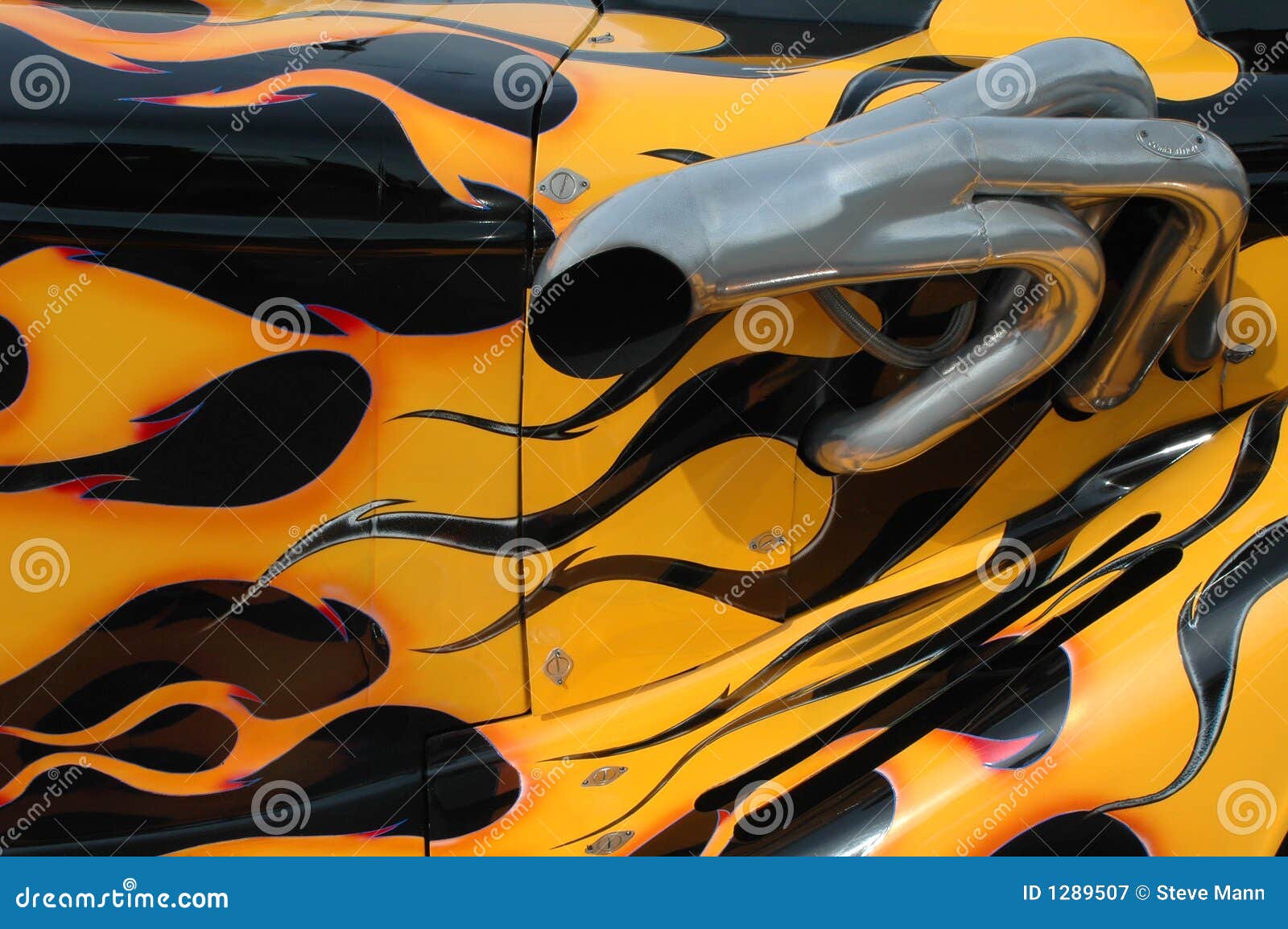Flammen Stockbild Bild Von Dragster Gemalt Panels Lack