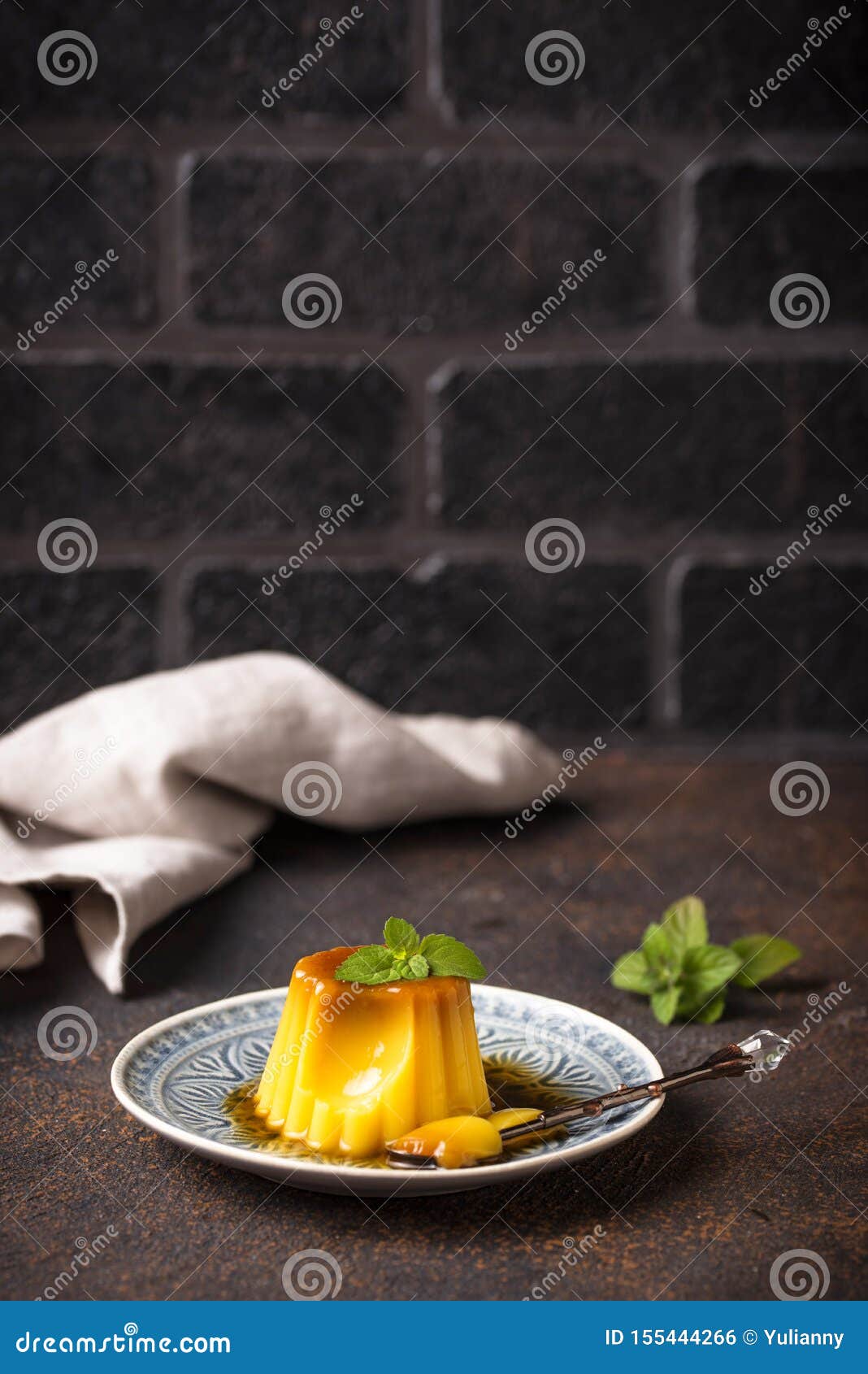 Flan or Creme Caramel Dessert Stock Photo Image of coffee, yummy