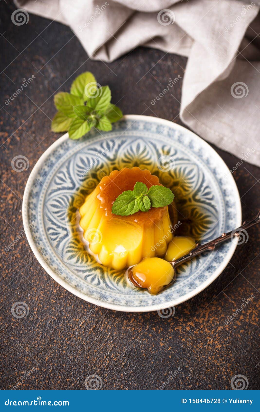 Flan or Creme Caramel Dessert Stock Photo Image of luxury, meal