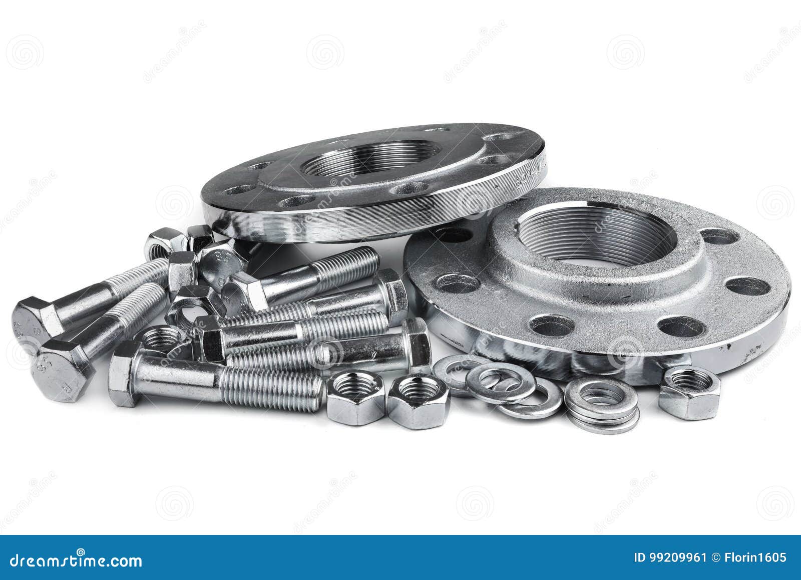 Flange screws and nuts stock image. Image of material 99209961