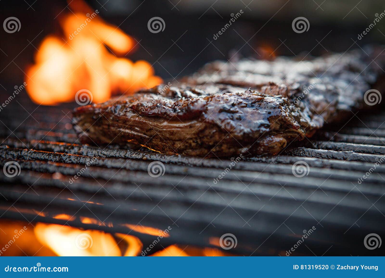 Flank Steak Griling stock photo. Image of broiling, closeup 81319520