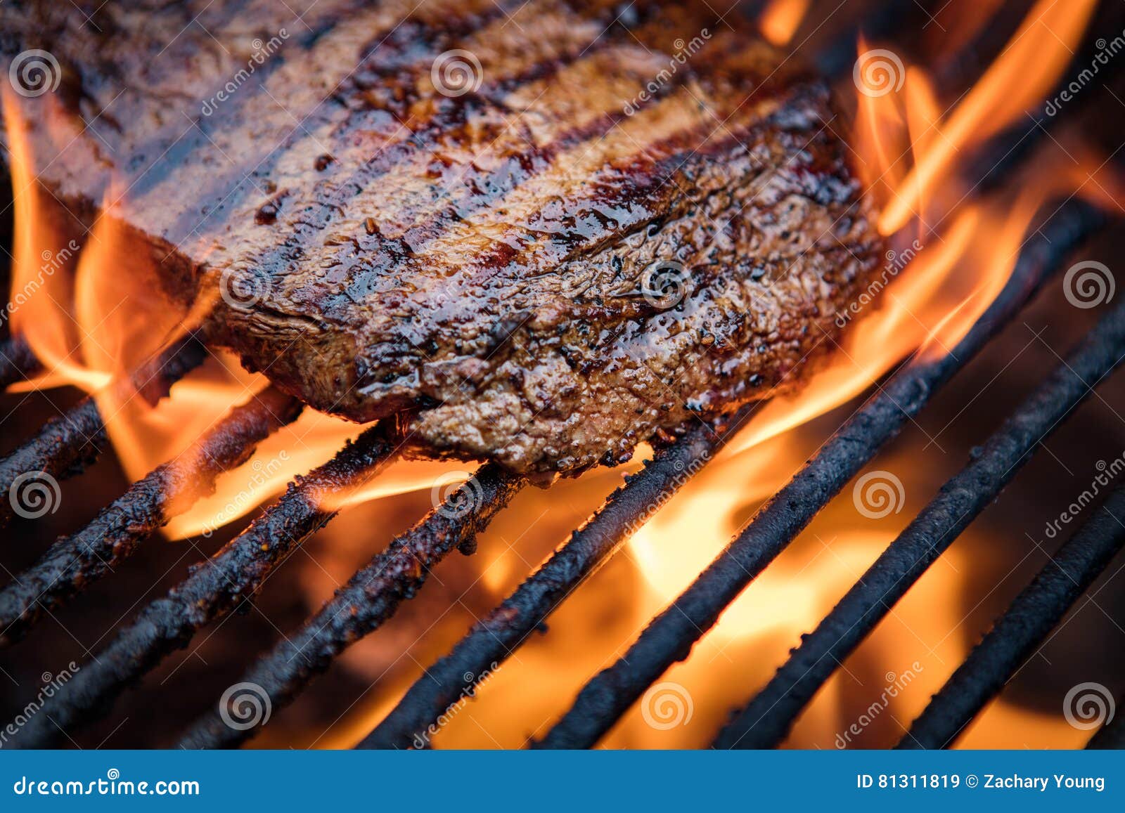 flank steak on grill