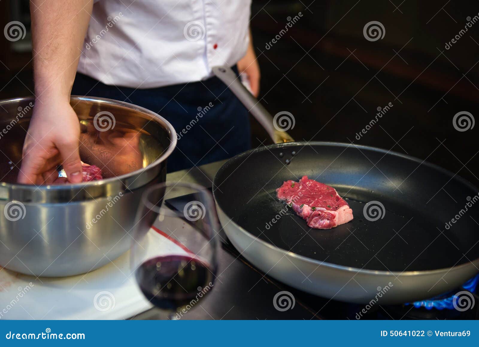 Flank Steak on Hot Fraying Pan Stock Photo Image of cooking, recipe