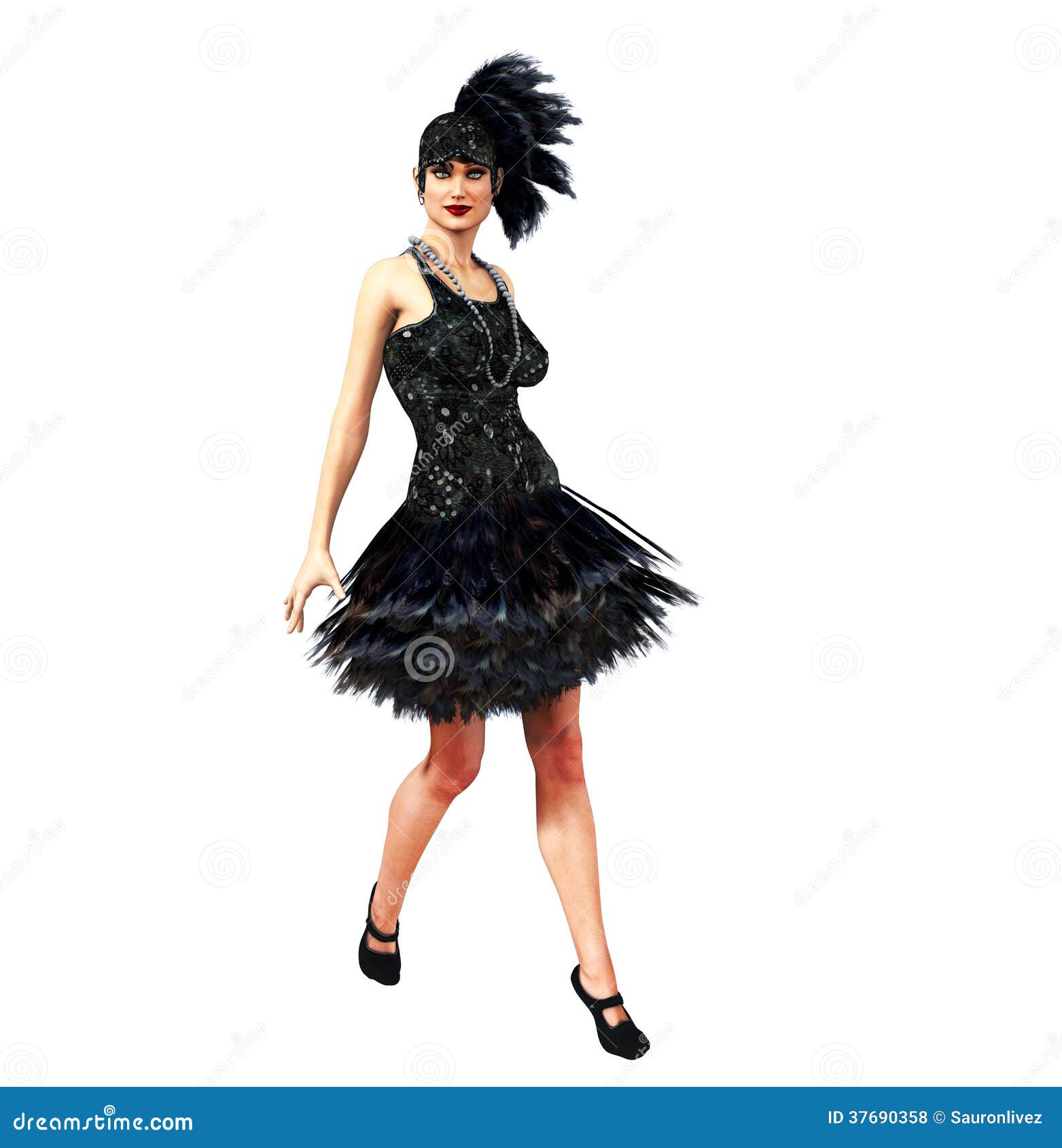 black flapper girl