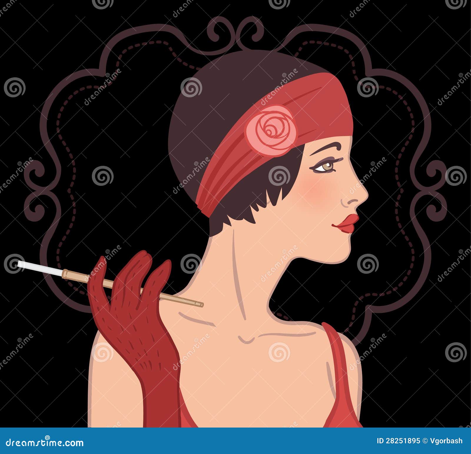 Flapper Girls Set: Retro Party Invitation Design In 20's 