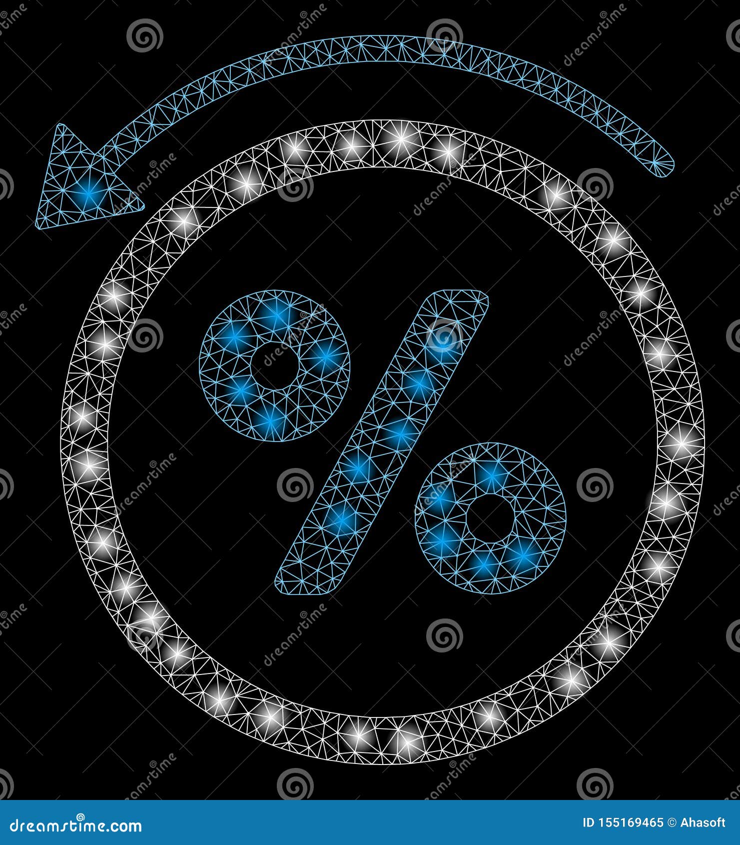 Flare Mesh 2D Rebate Percent With Flare Spots Stock Vector flare-mesh-2d-rebate-percent-with-flare-spots-stock-vector