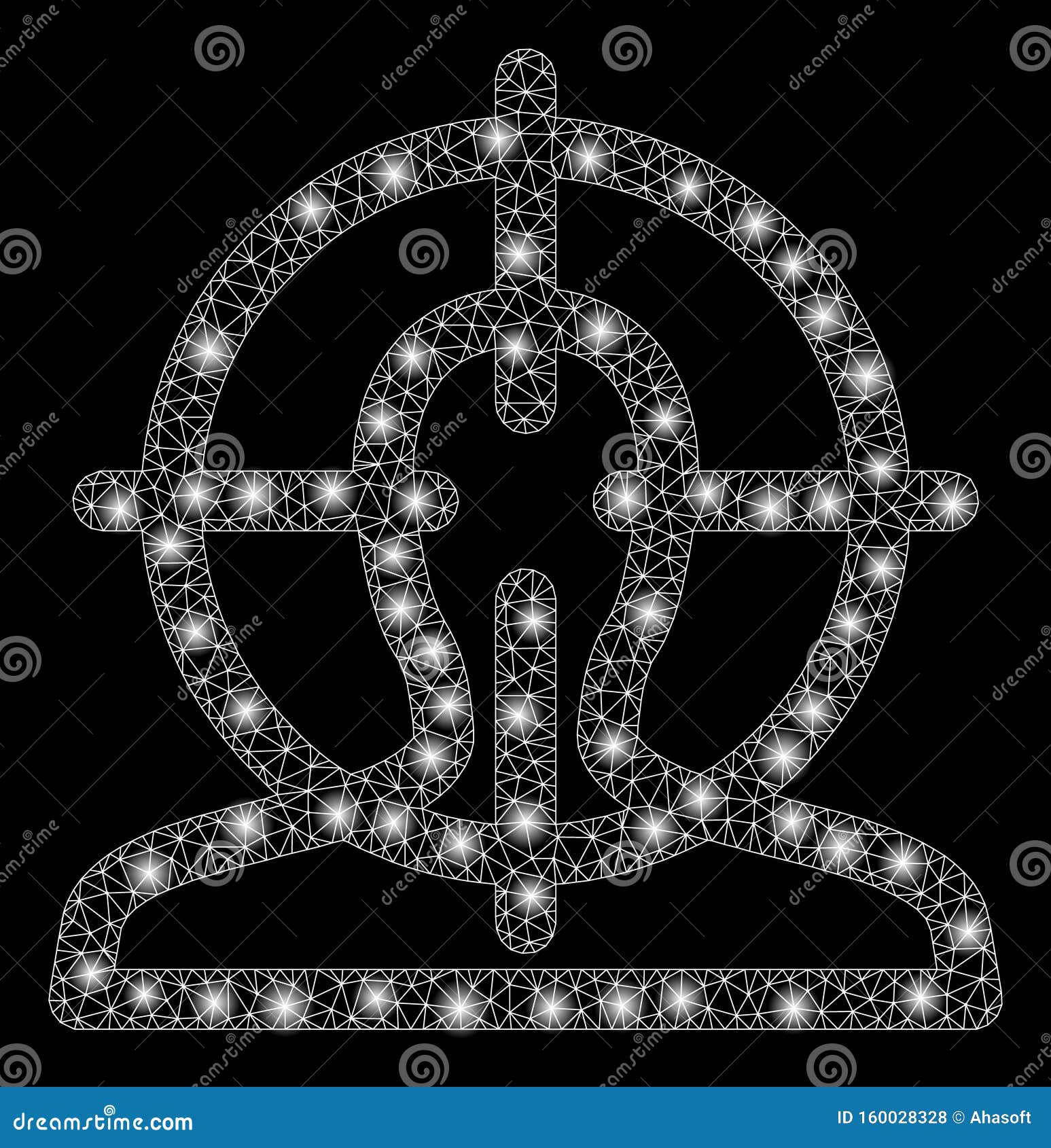 Flare Mesh Wire Frame Target with Flare Spots Stock Vector