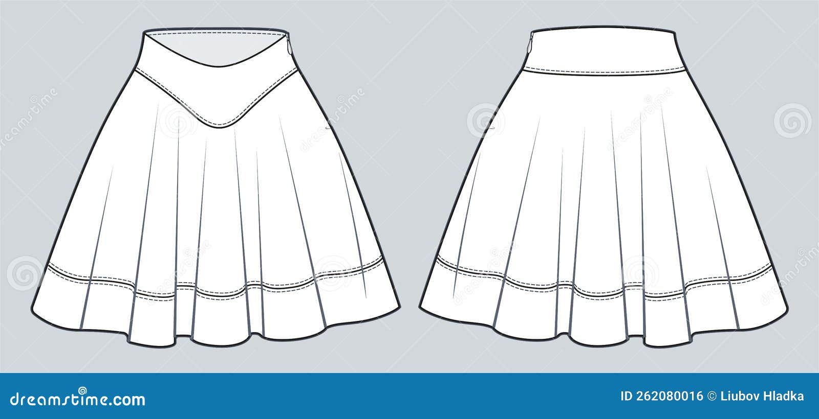 flared mini skirt technical fashion illustration flared mini skirt technical fashion illustration women s skirt fashion flat 262080016