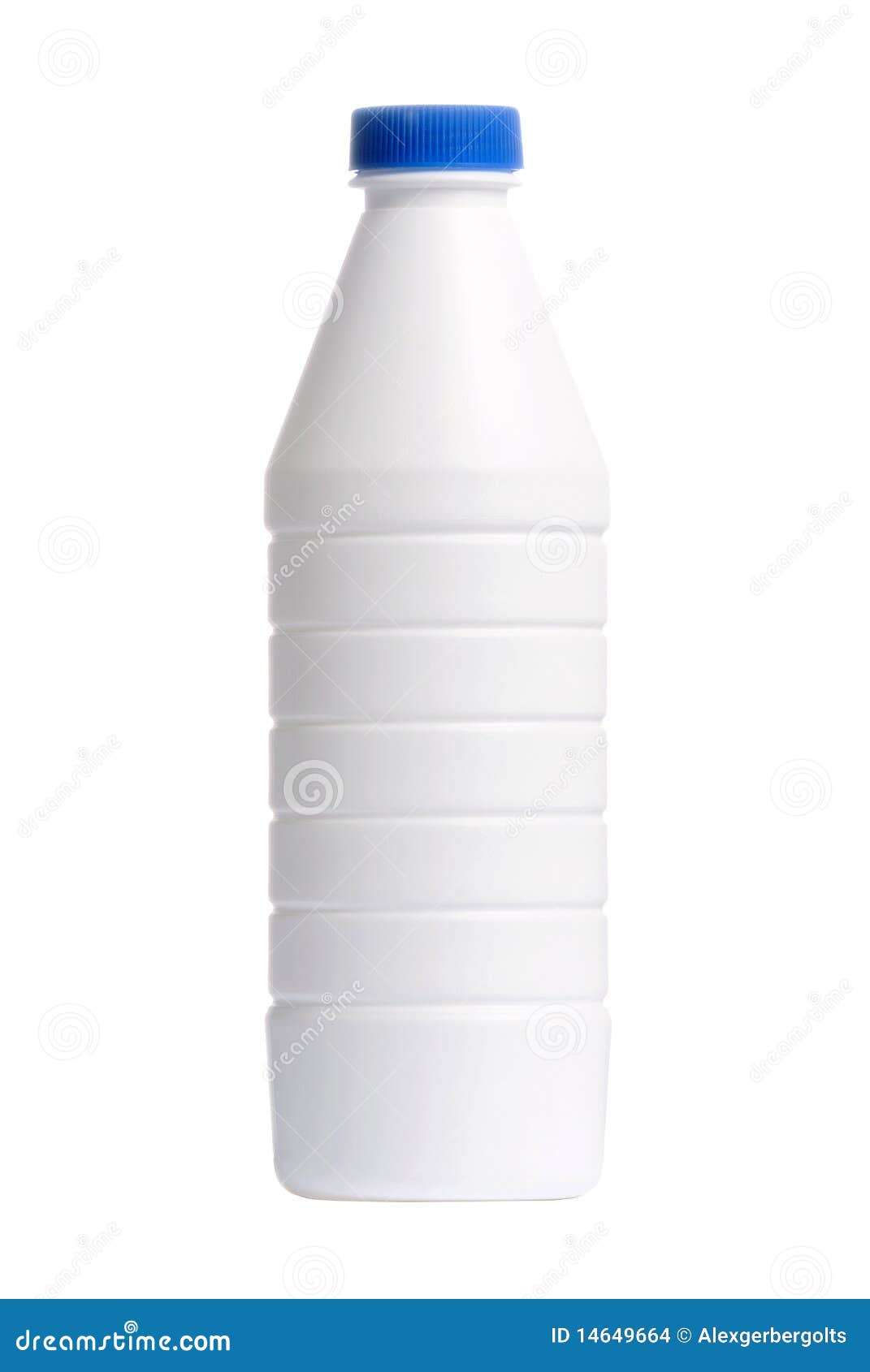  Flasche Milch  Mit Einer Blauen Schutzkappe Stockfoto 