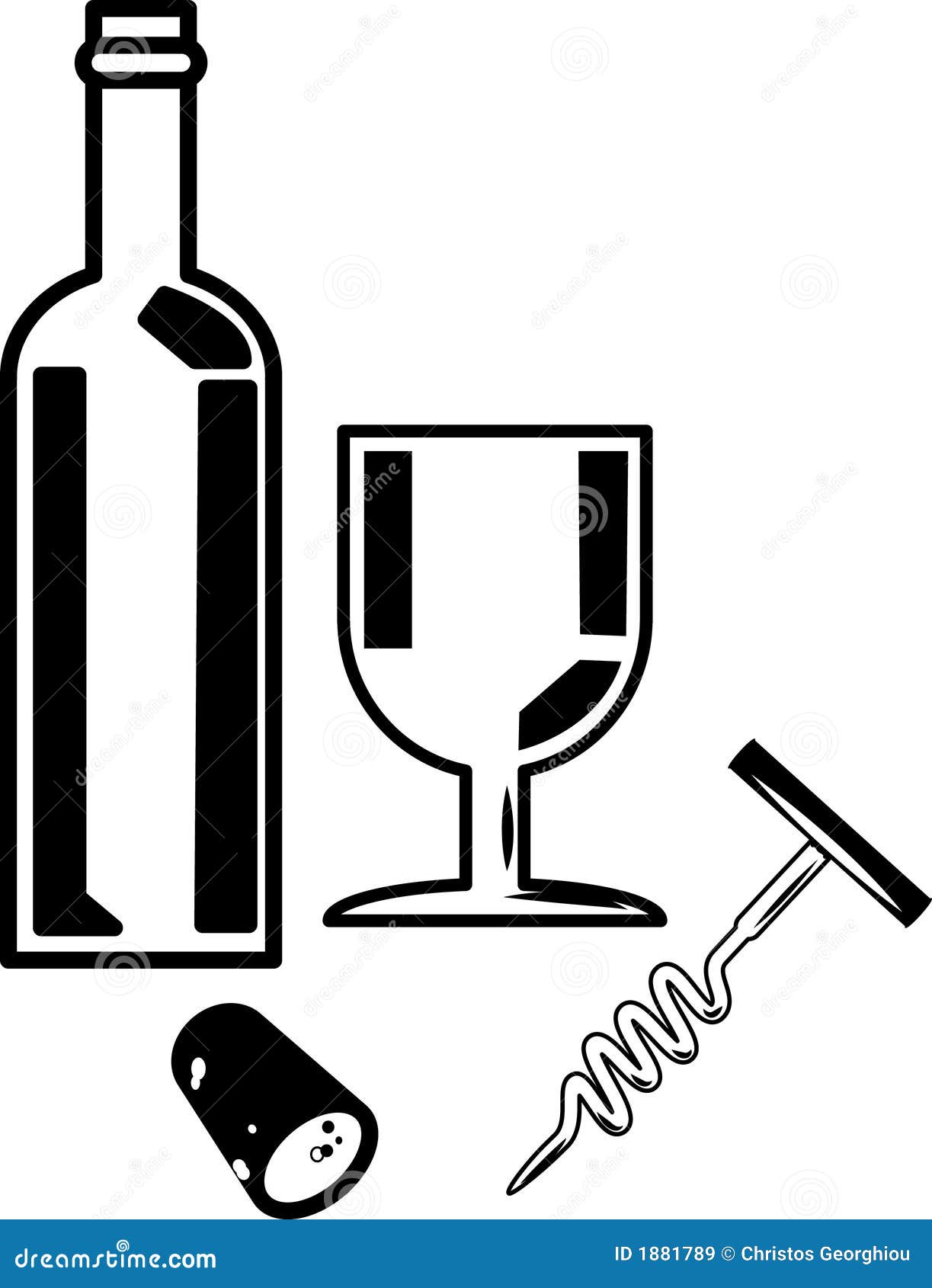 Flasche Wein und Weinglas vektor abbildung. Illustration