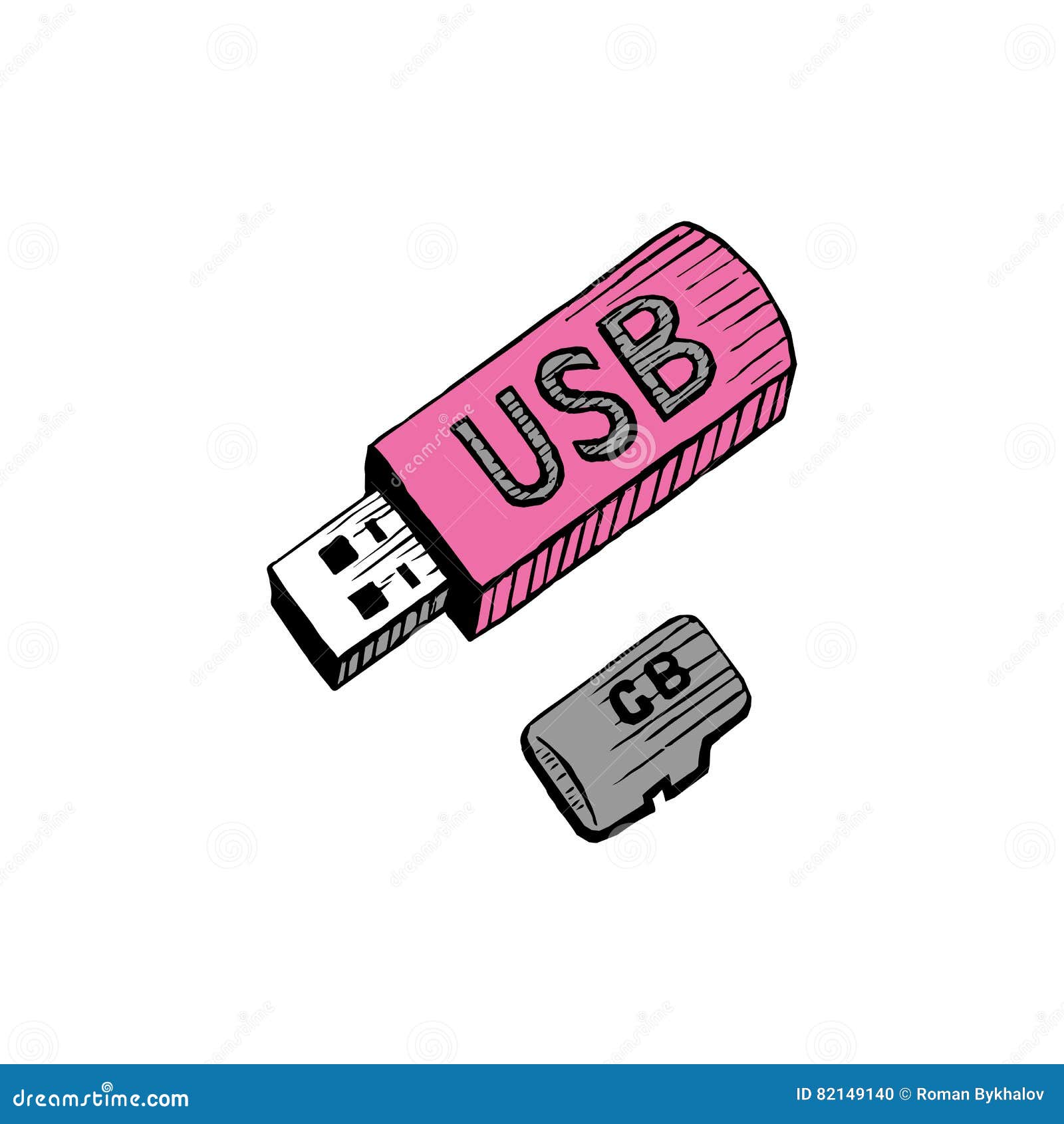 How to Draw a USB Stick Step by Step  EasyLineDrawing