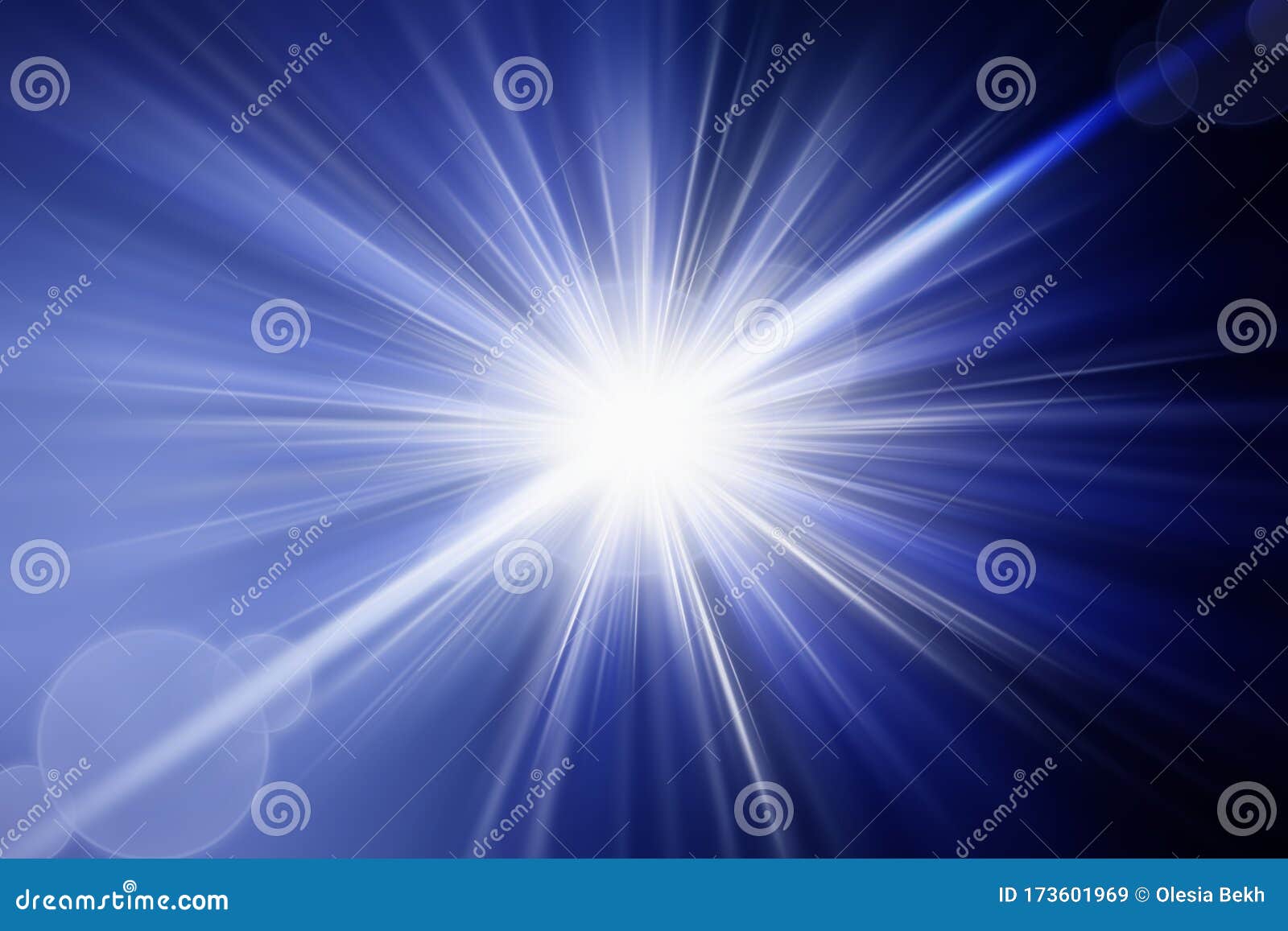 Flash Light, Lens Flares, Sun Beams Effect Over Dark Blue Background. Stock  Image - Image Of Optical, Blinding: 173601969