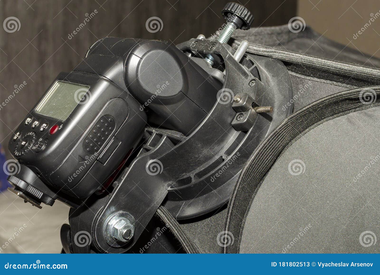 Flash Mount for Photography To Black Softbox Stock Image Image of