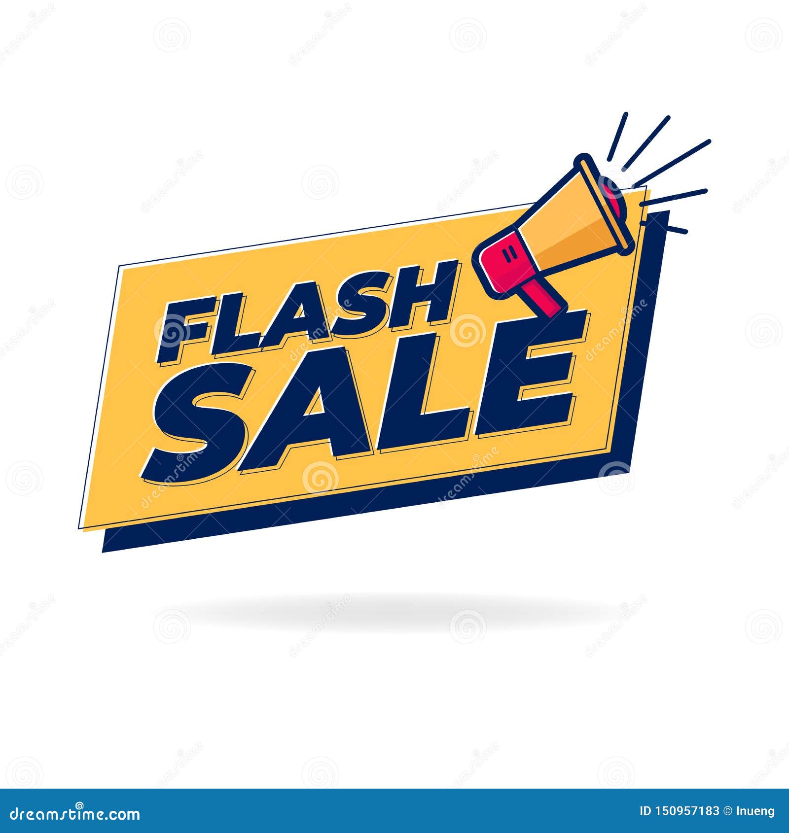 Flash Sale Banner With Loudspeaker Or Megaphone Template Design Stock Vector Illustration Of Advertisement Flash 150957183