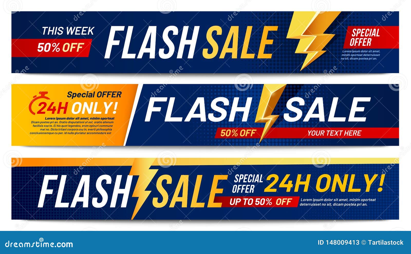 flash sale banners. lightning offer sales, only now deals and discount offers lightnings banner layout 