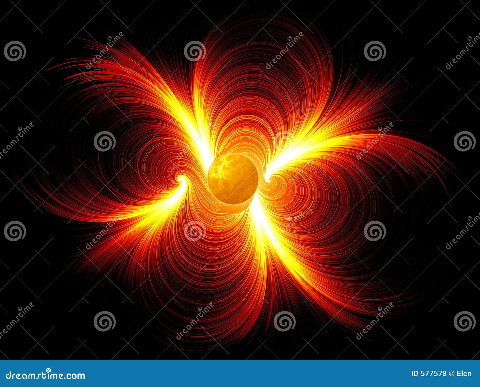 Flash solar ilustração stock. Ilustração de relâmpago, incandescer 577578