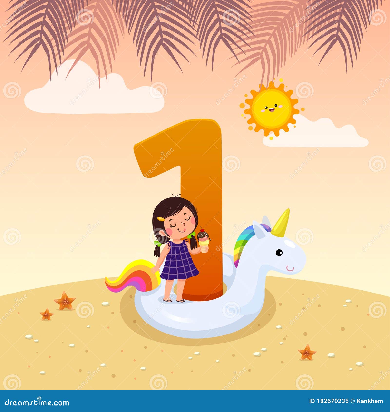 Flashcard for Kindergarten and Preschool Learning To Counting Number 1