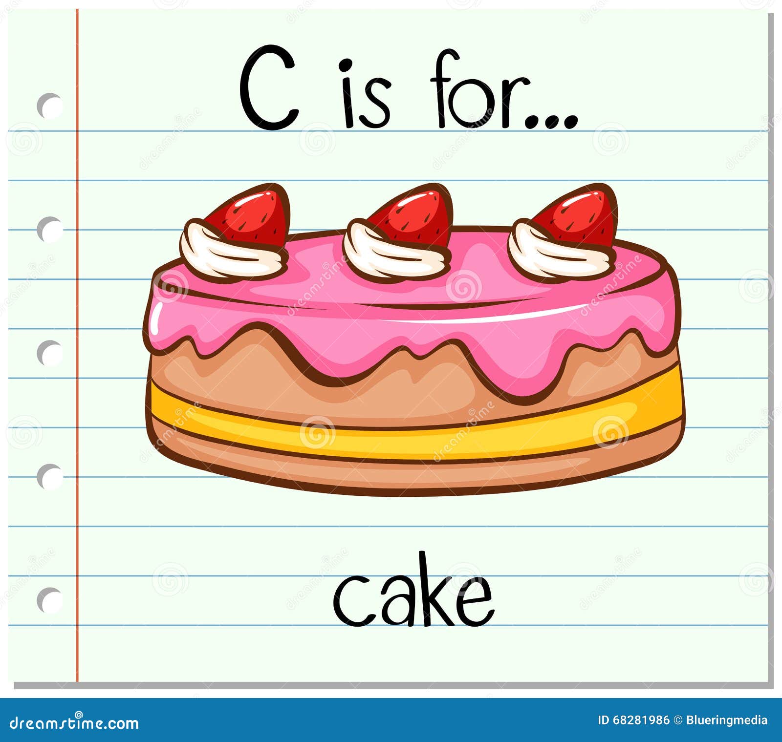 Flashcard Letter C Is For Cake Stock Vector