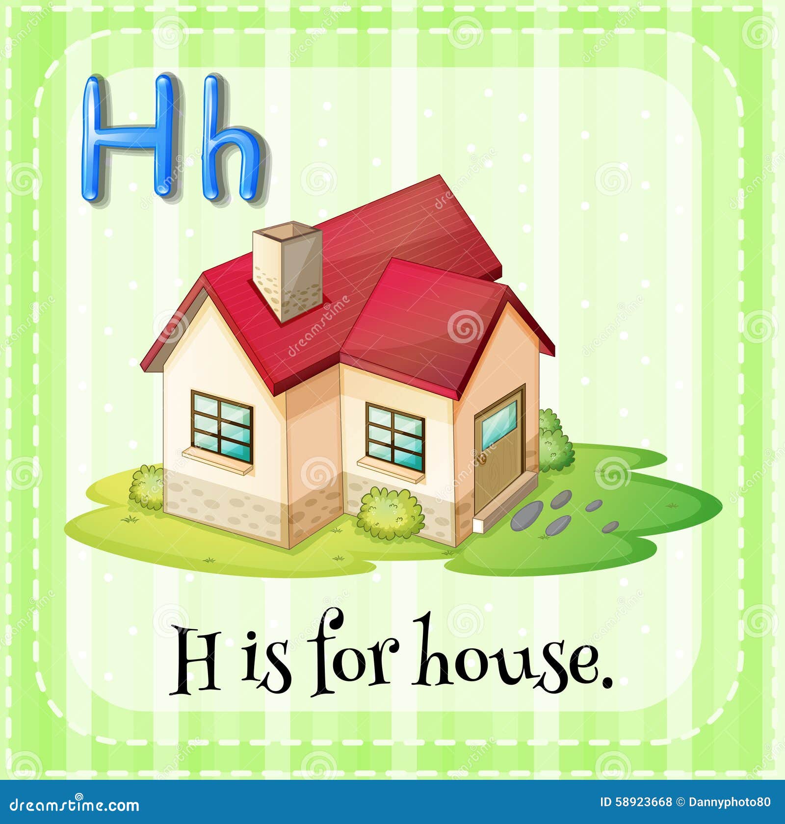 flashcard letter h house illustration 58923668