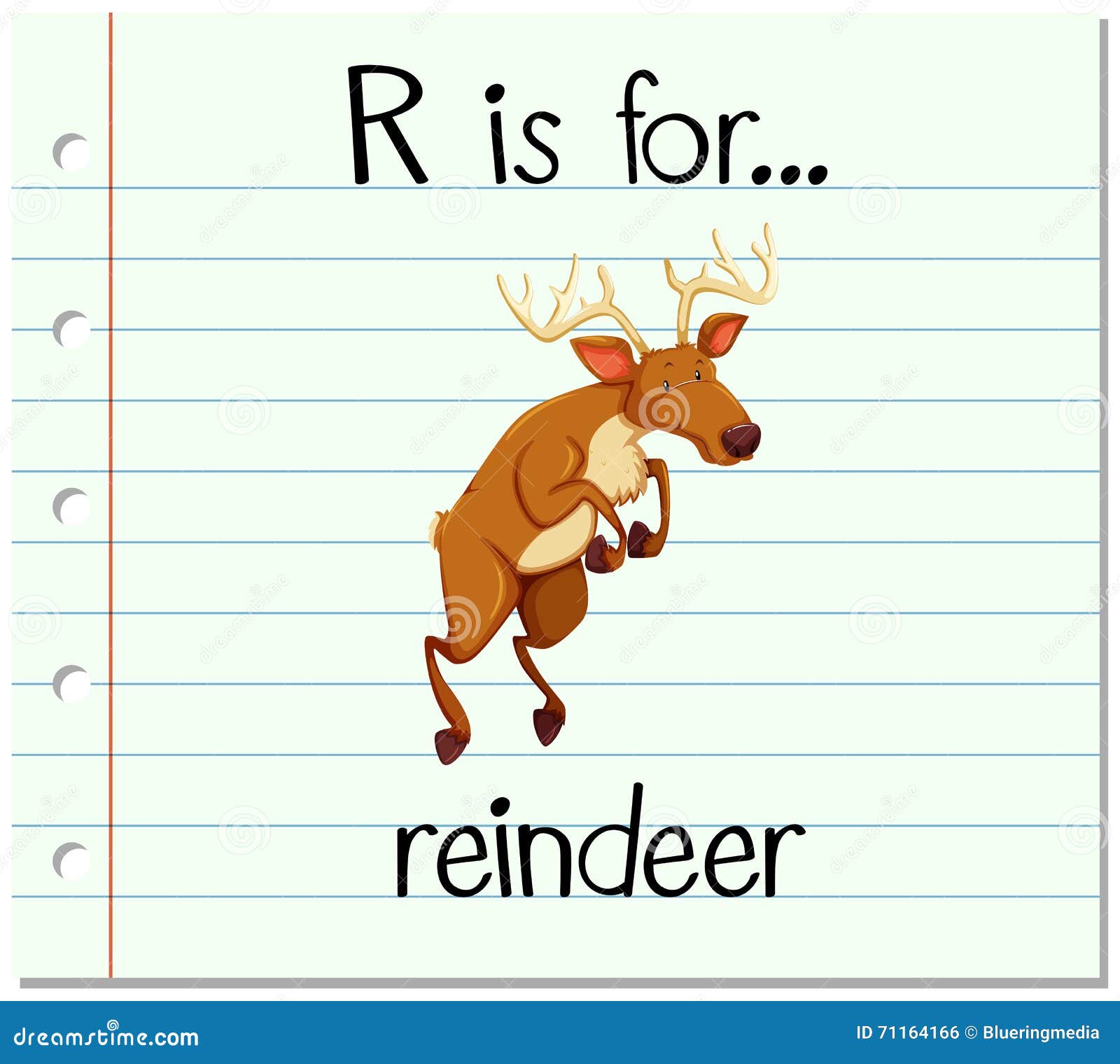 Flashcard Letter R Is For Reindeer Stock Vector ...