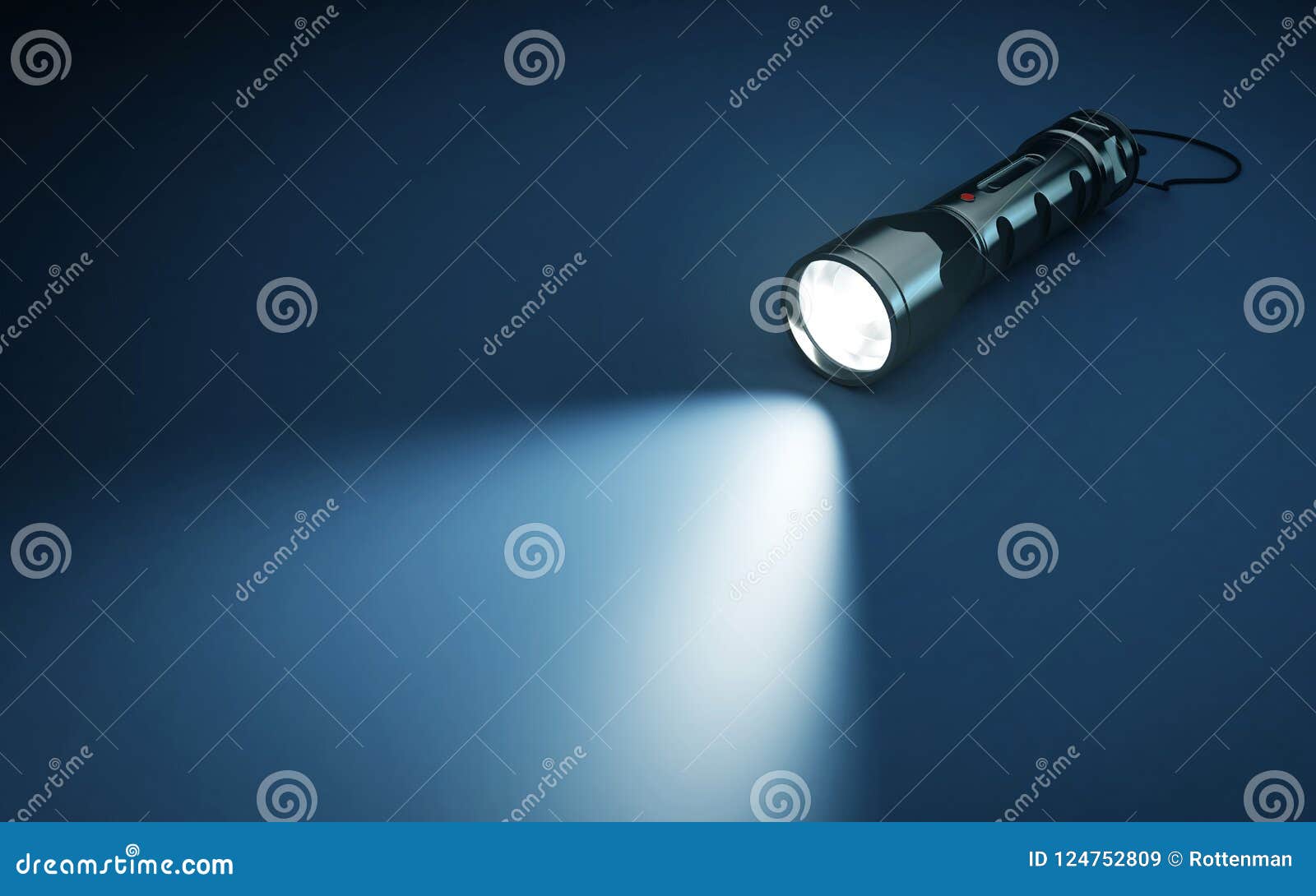 Flashlight And Beam Of Light On A Dark Background RoyaltyFree Stock