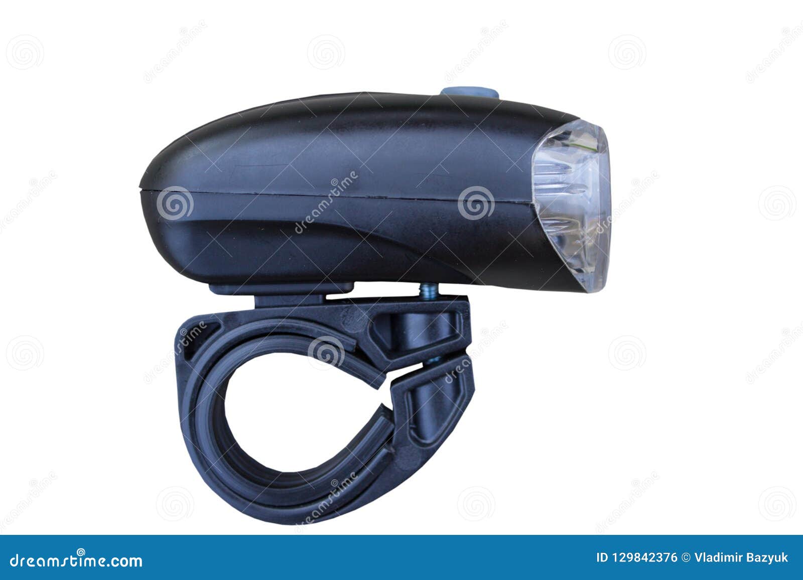 Flashlight for Bicycle Isolated,LED Headlight for Bicycle Isolated on