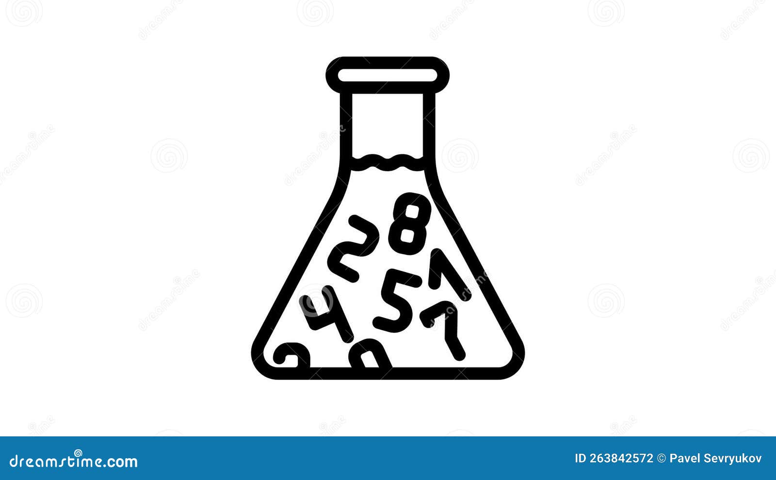 Flask with Numbers Line Icon Animation Stock Footage Video of robot
