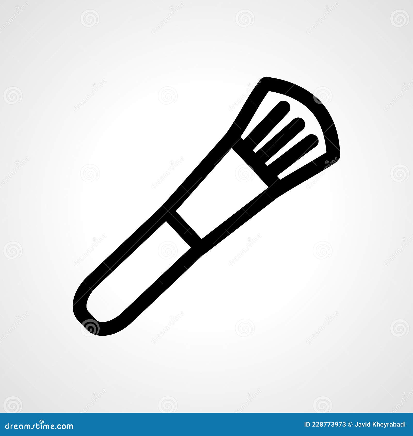 Makeup Brush Line Icon. Makeup Brush Isolated Simple Icon. Stock Vector