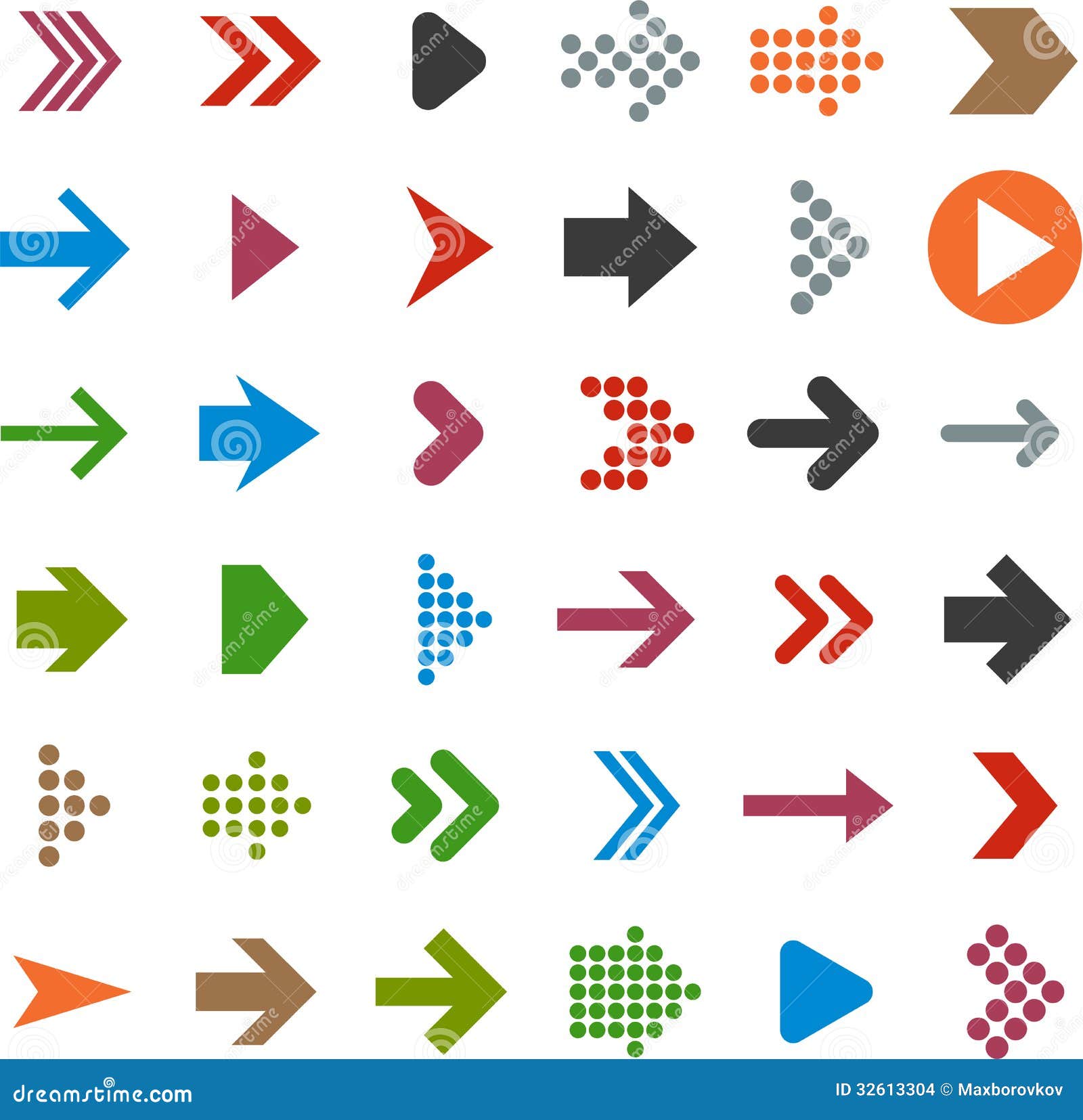 flat arrow icons.