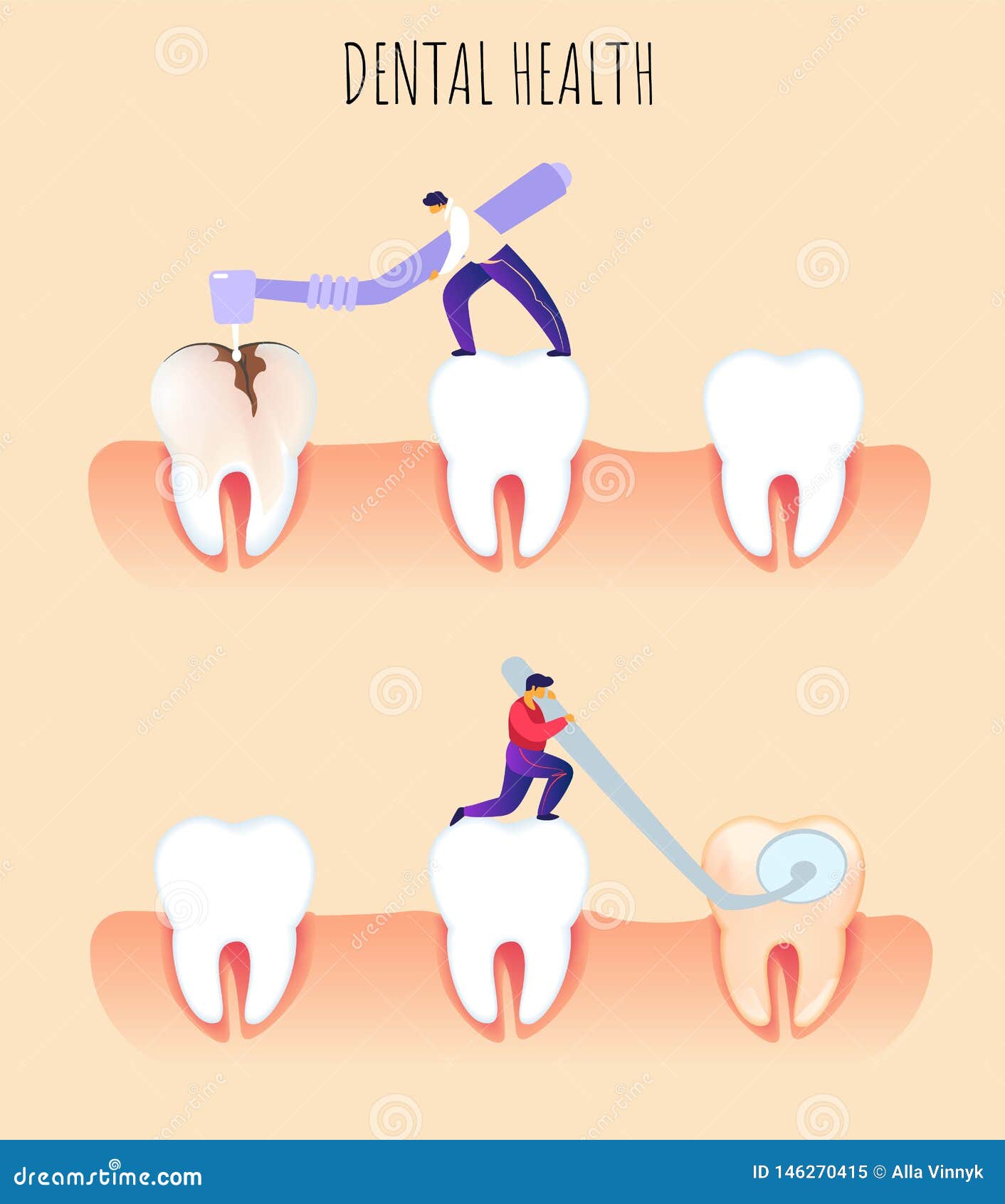 flat banner dental health prevention dentistry.