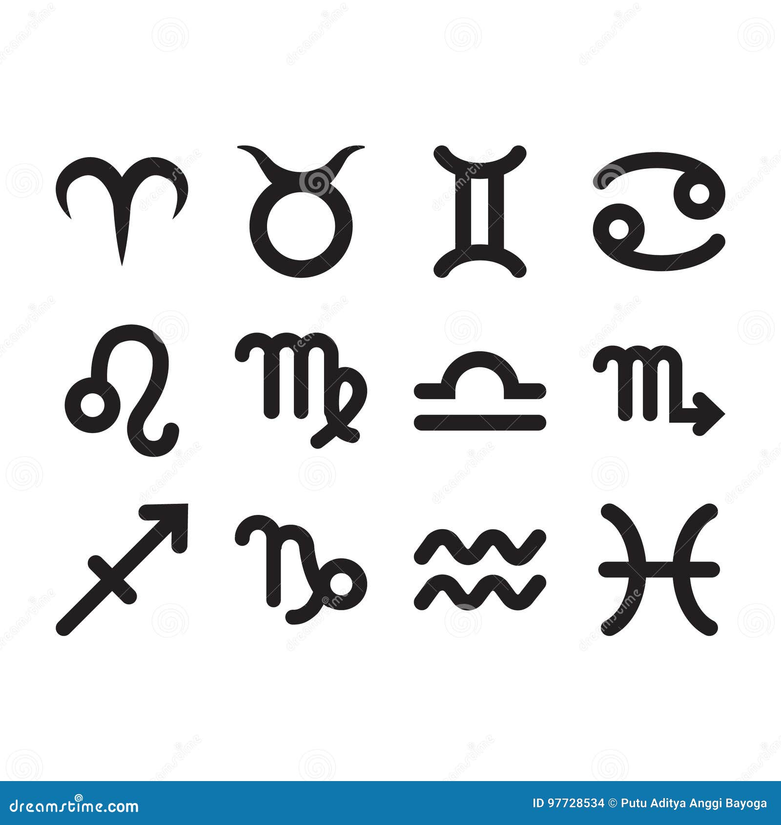 Flat Black Horoscope Icon Set Stock Vector - Illustration of scorpio ...