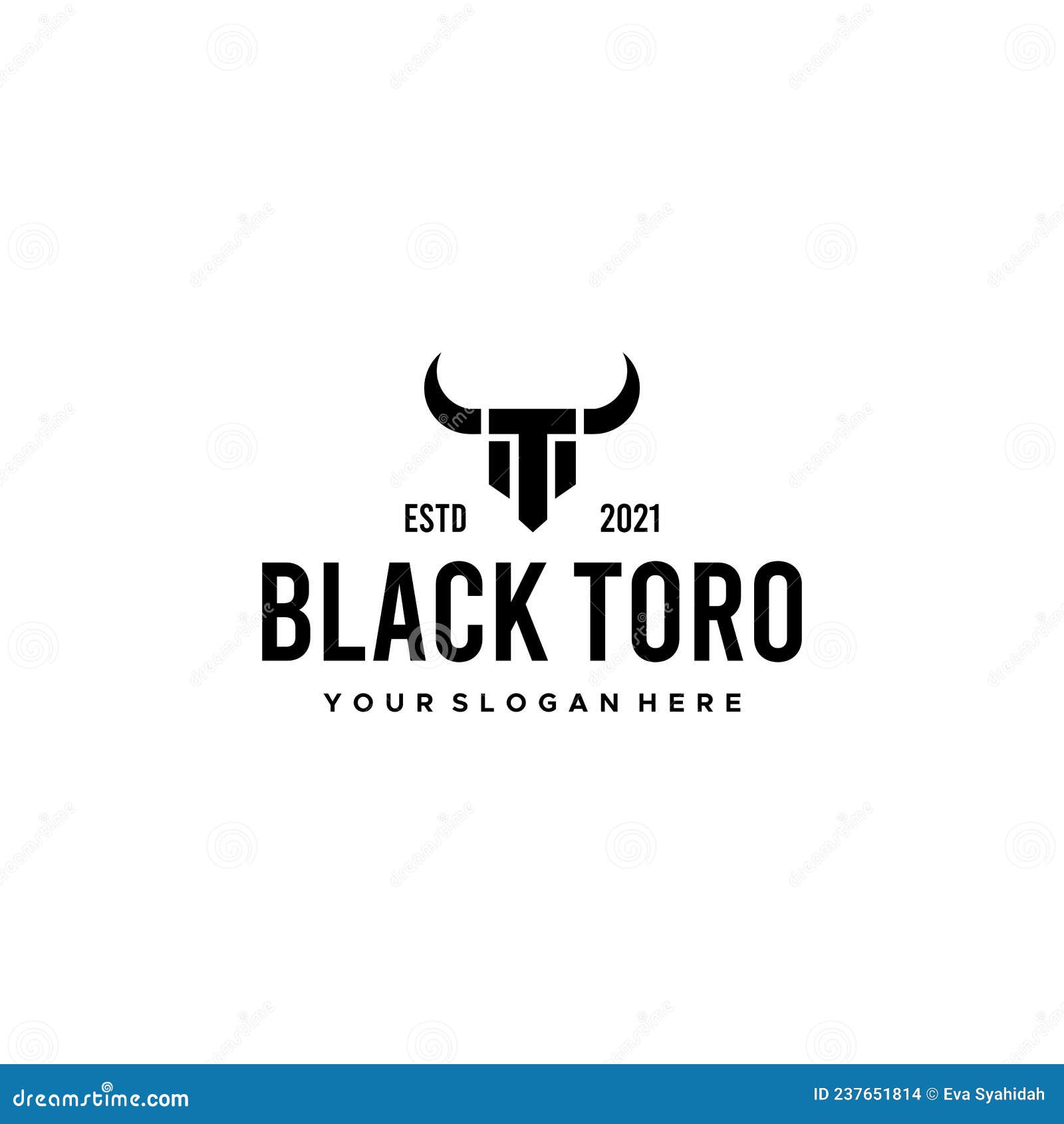 flat black toro horn bull silhouette logo 
