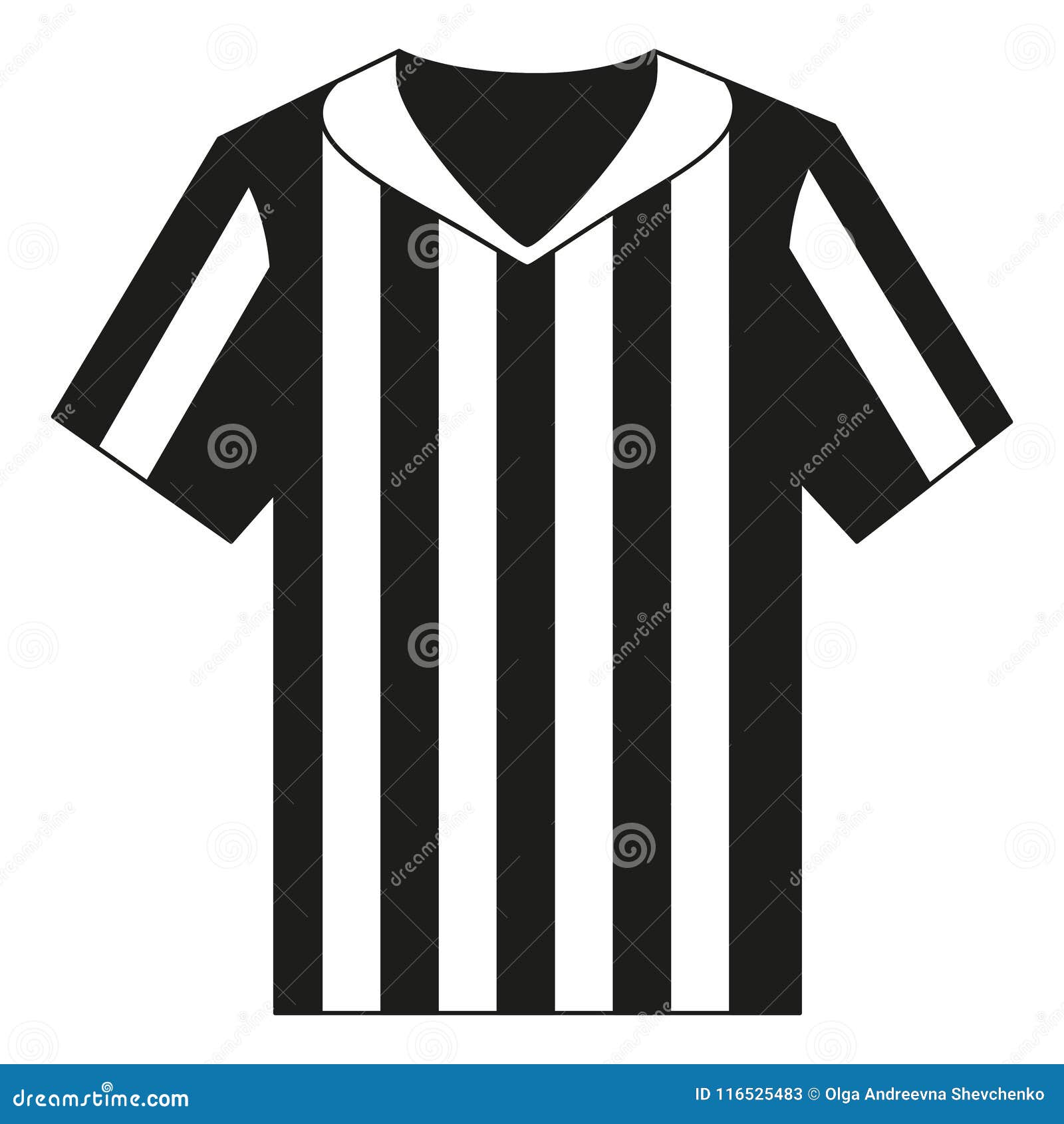 Flat Black and White Referee Shirt. Stock Vector - Illustration of ...