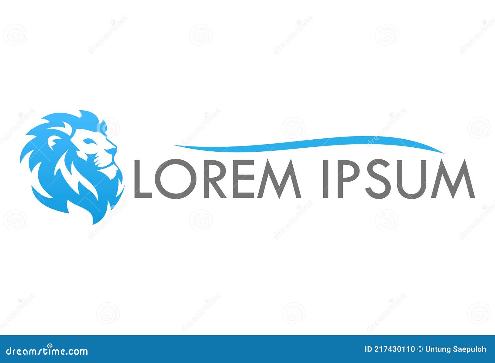 Blue Color Lion Head Logo Design Stock Vector - Illustration of ...