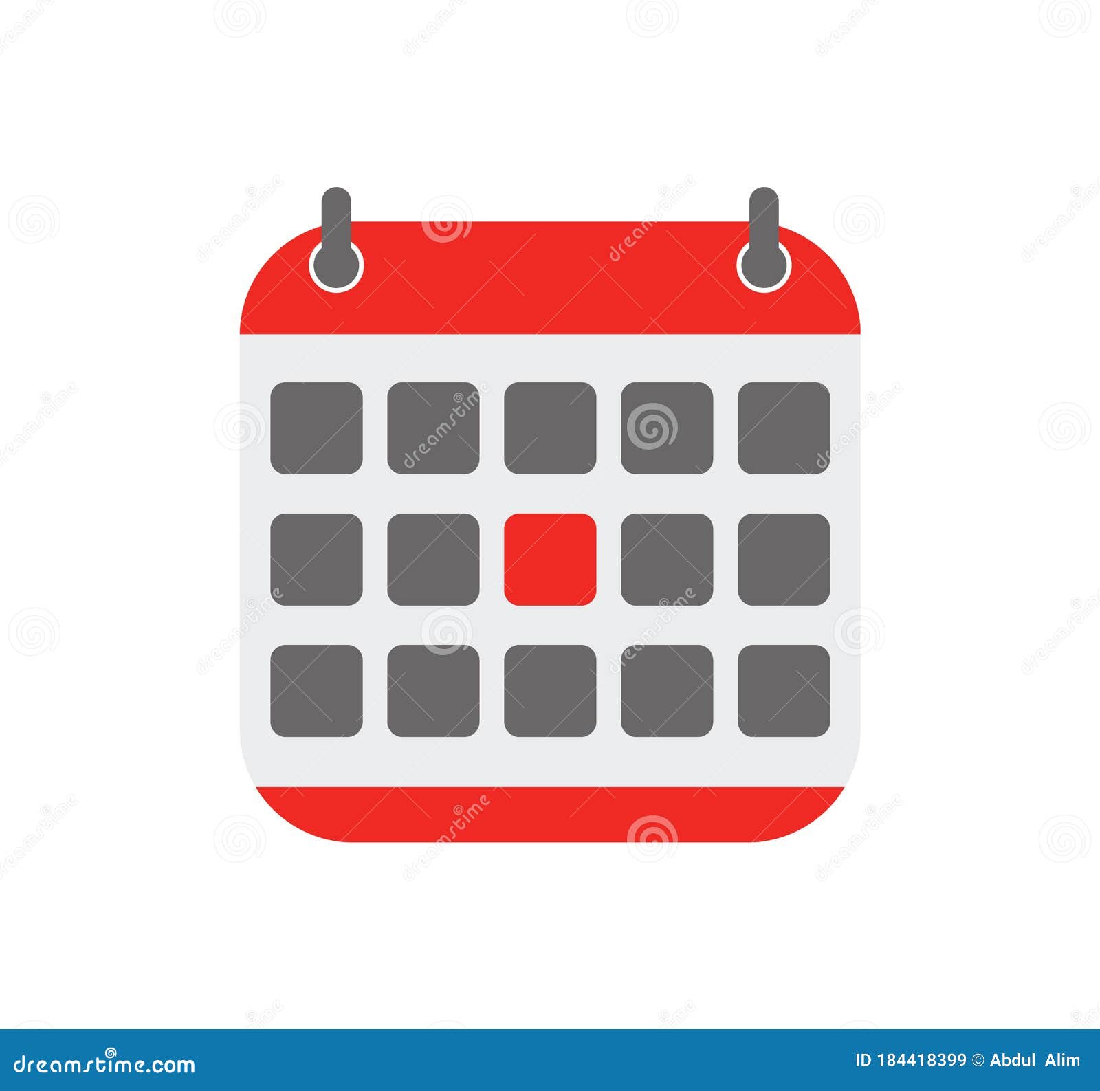 Flat Calendar Icon.Calendar on the Wall Stock Vector - Illustration of