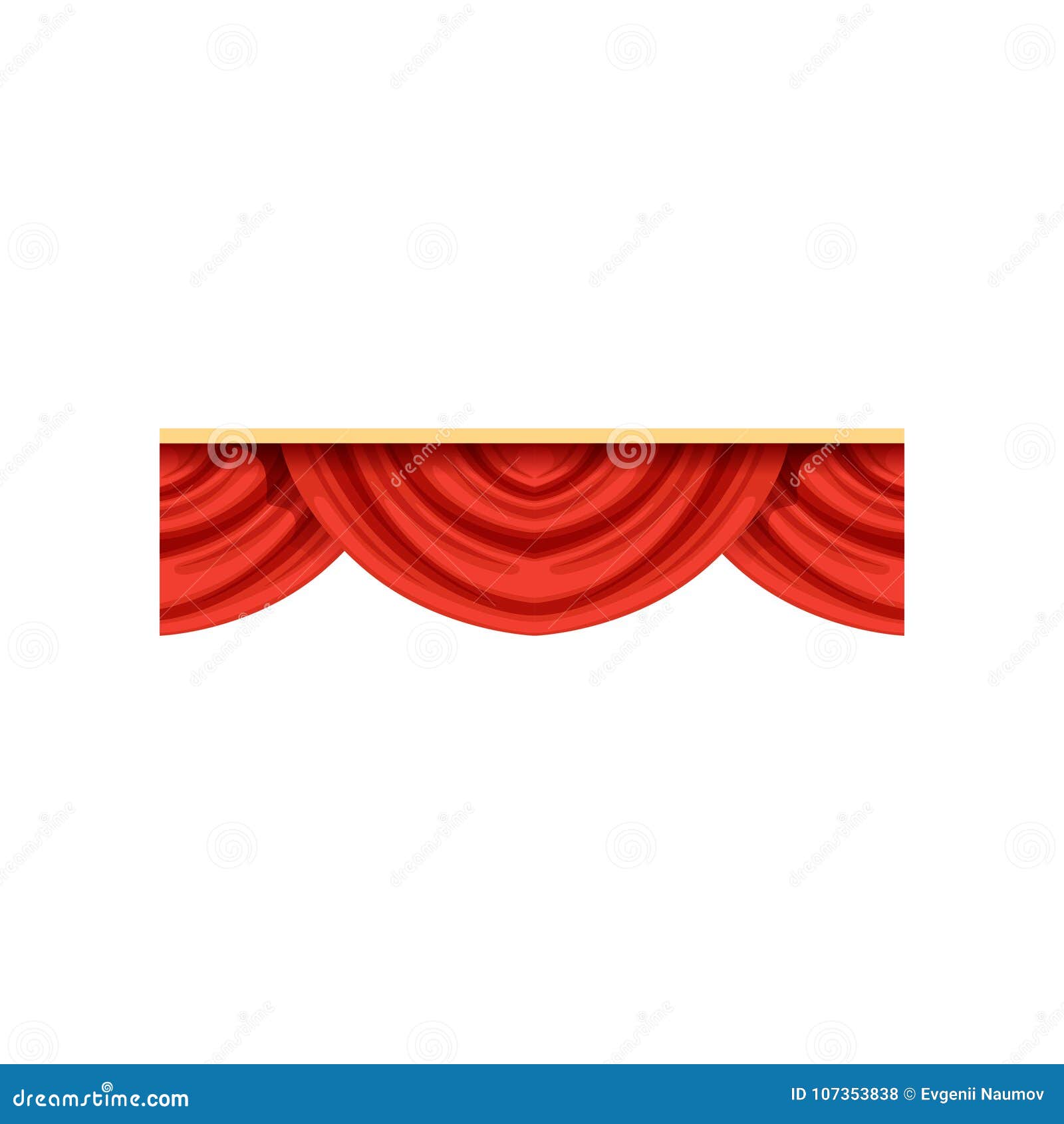 Flat Cartoon Design Element of Red Pelmets Border Stock Vector ...