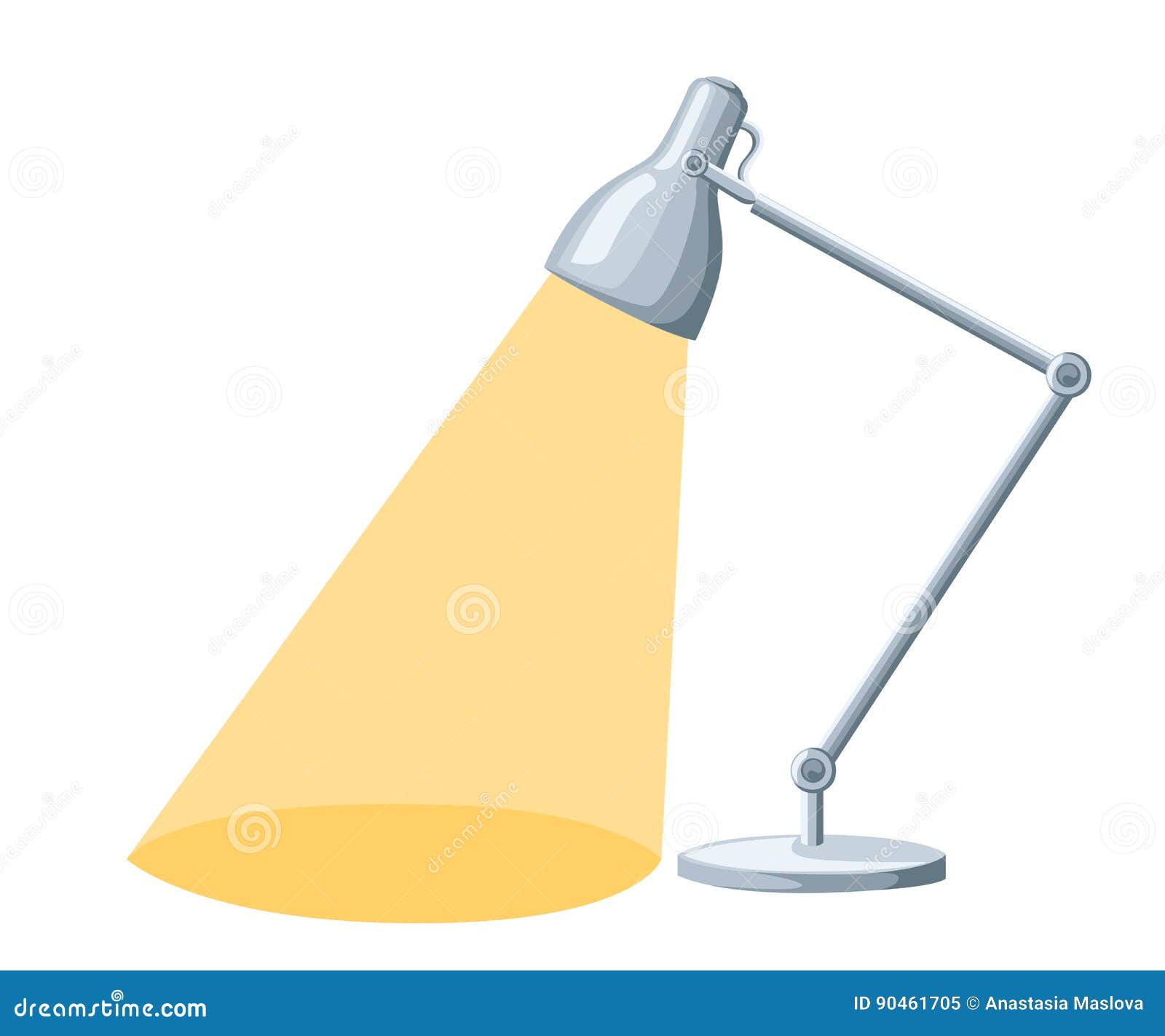 Flat Cartoon Lamp Light  Flow of Light Table Lamp Icon, Desk  Modern Illustration Stock Illustration - Illustration of interior, office:  90461705