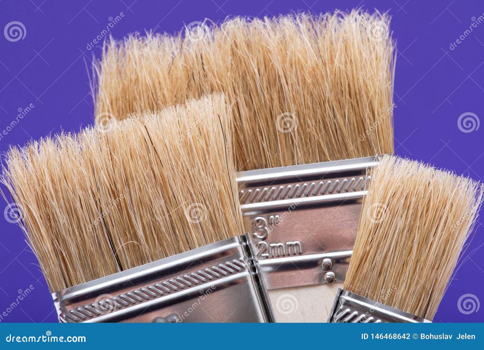 Flat Chip Painting Brush Isolated on Purple Stock Photo Image of