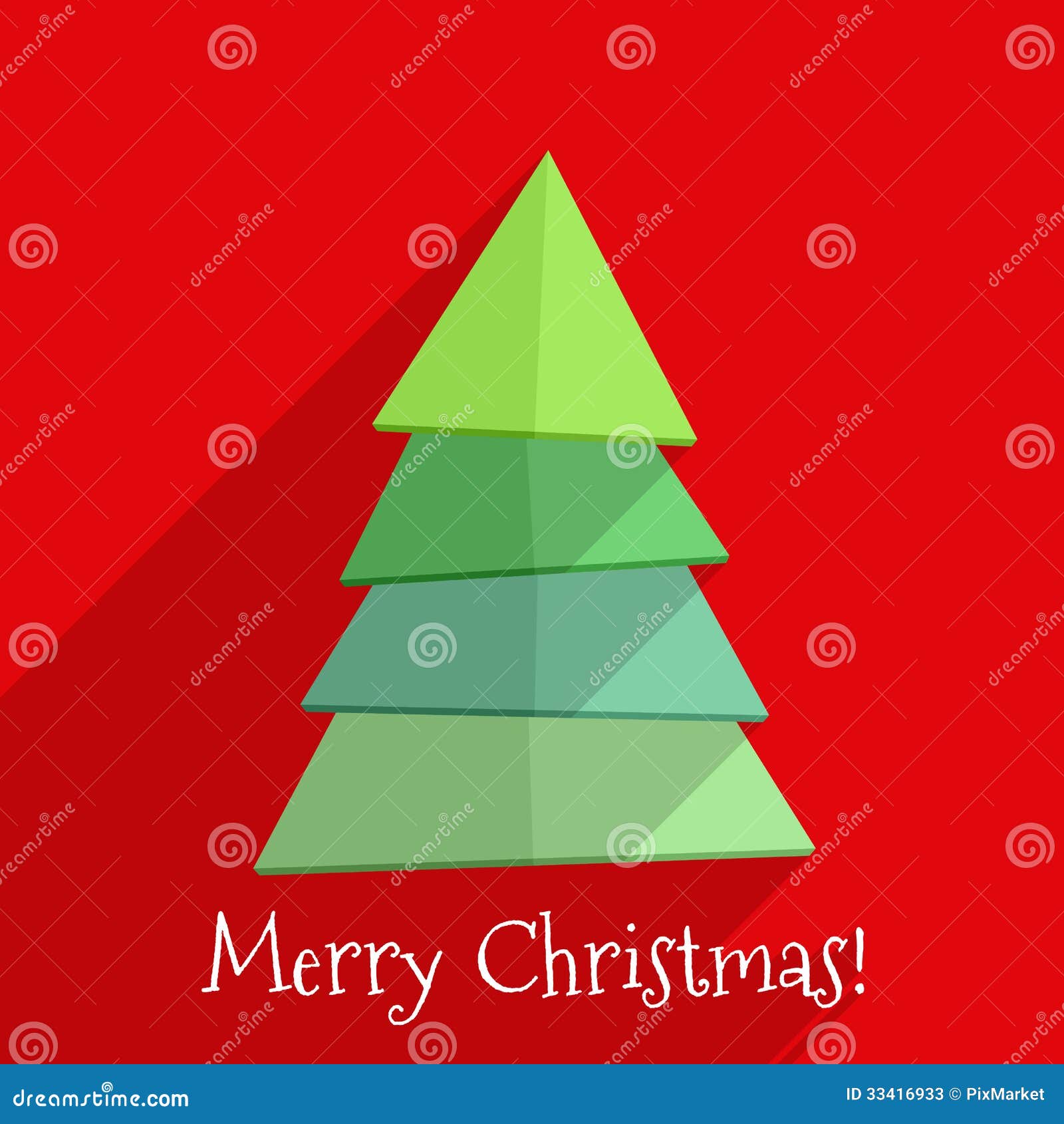 Flat Christmas Tree Design Stock Photos - Image: 33416933