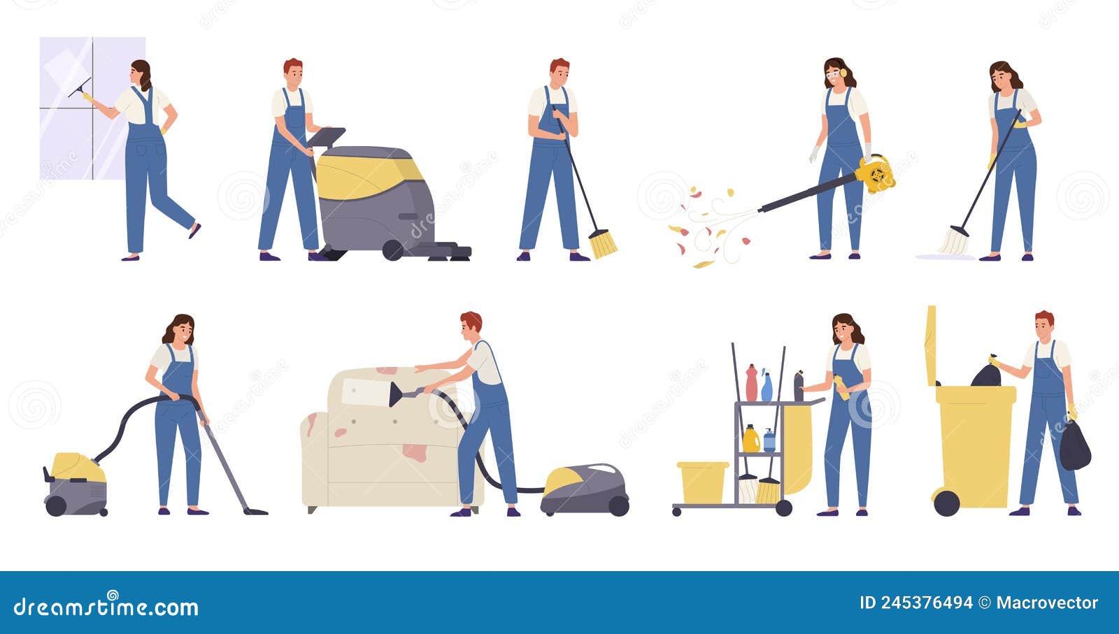 Flat Cleaning Service Set stock vector. Illustration of equipment